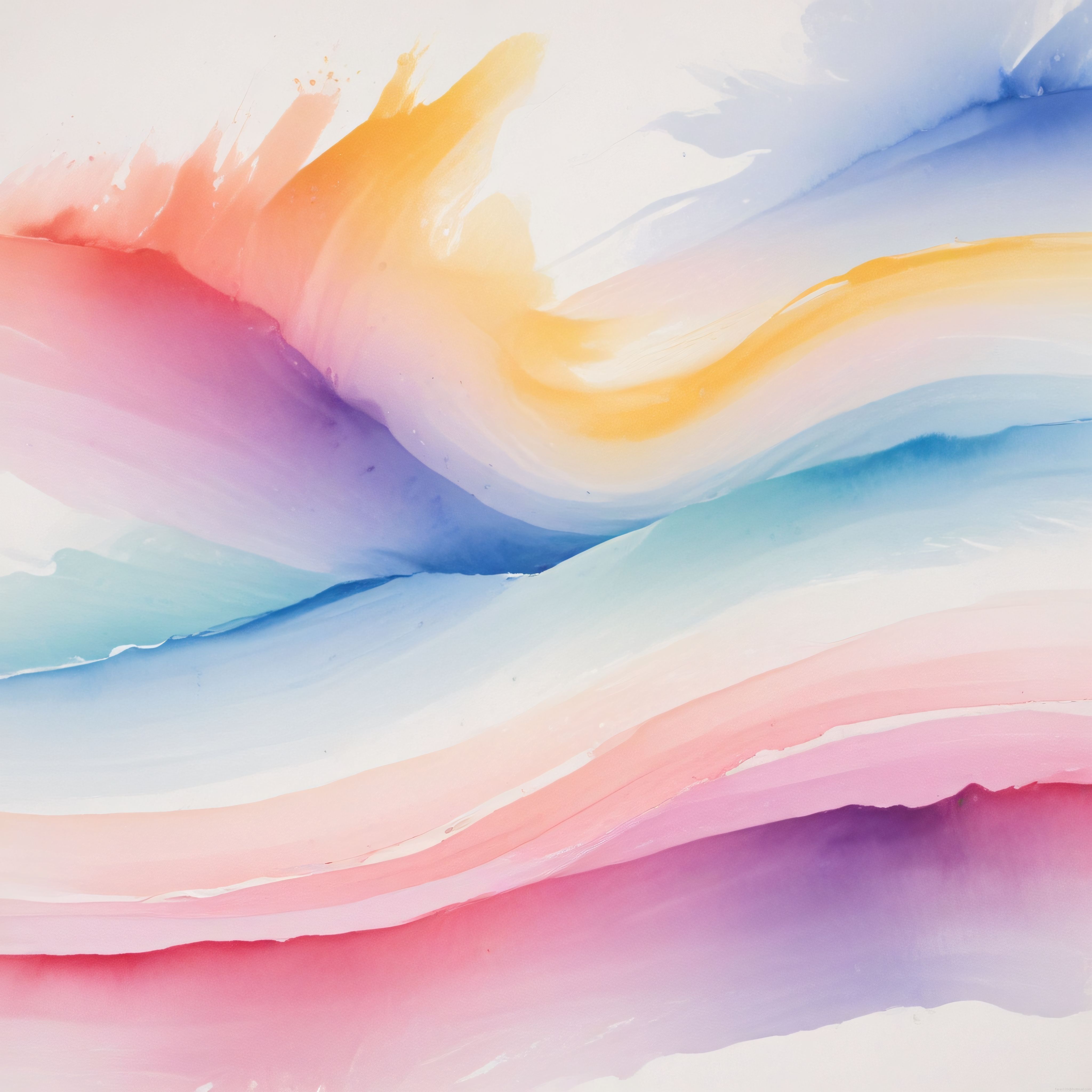 Pastel Suluboya Soyut Sanat: Gökyüzü Tonlarında Yumuşak Renk Akışı ve Dokular
