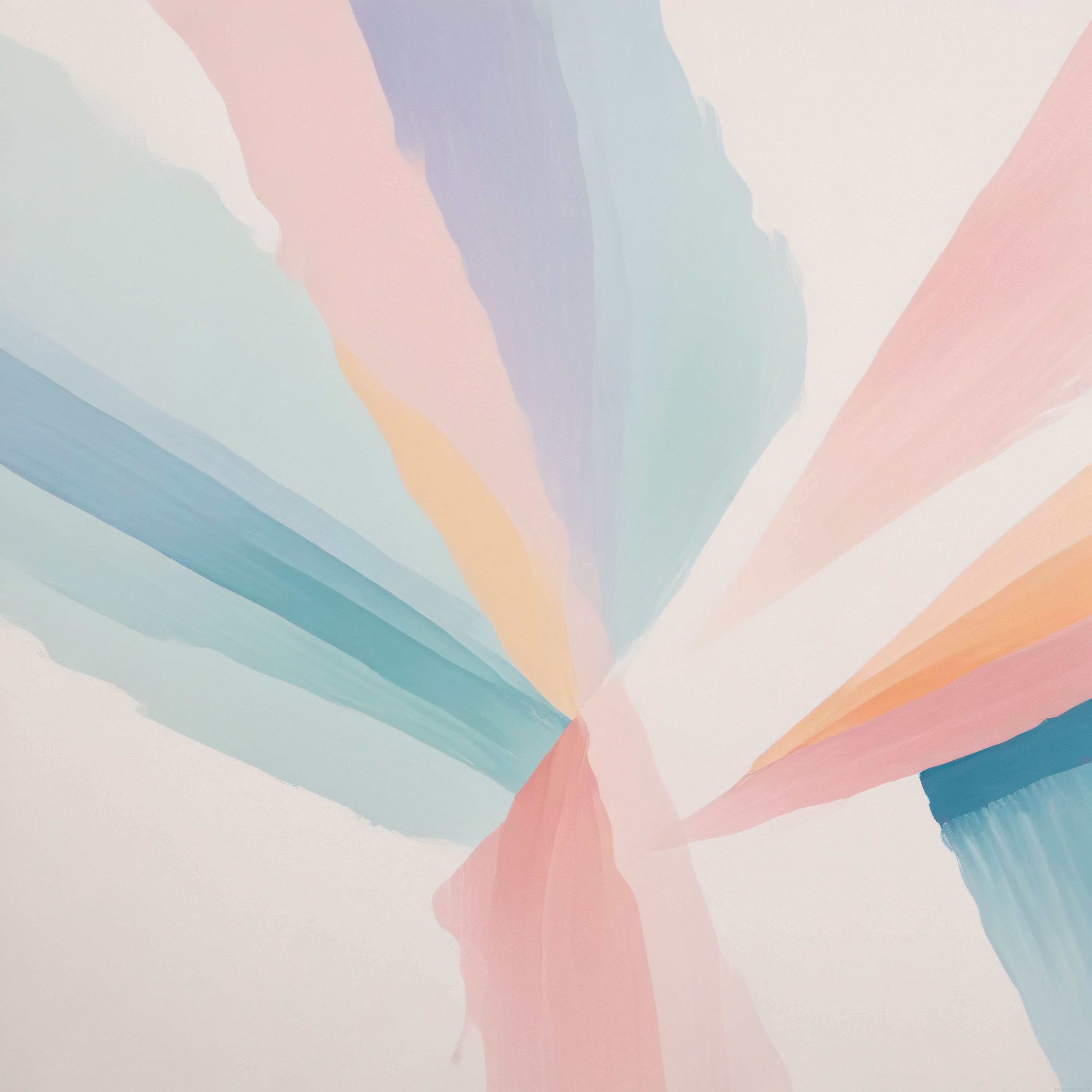 Pastel Suluboya Yaprak Deseni: Minimalist ve Huzurlu Soyut Sanat Çalışması