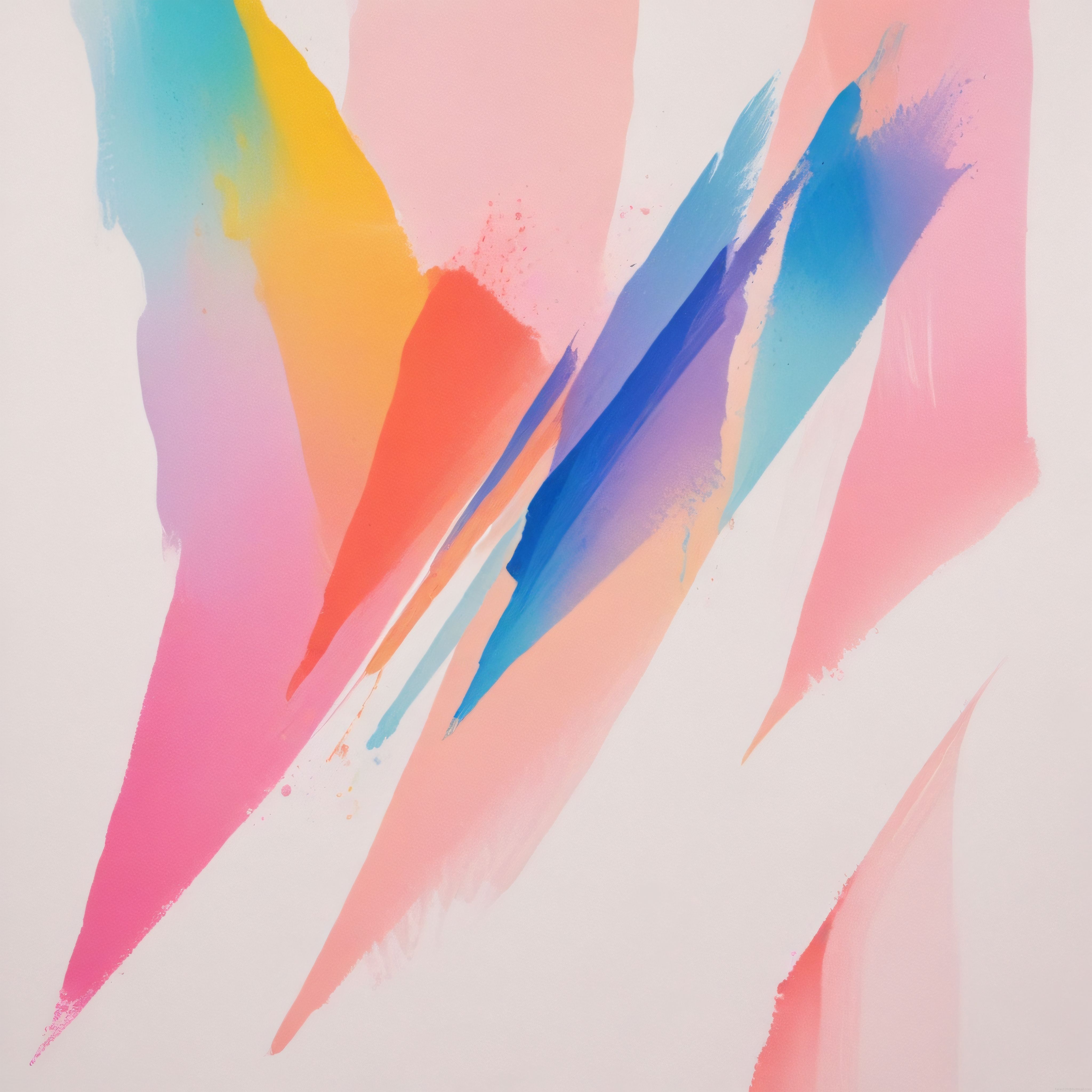 Pastel Tonlarda Akışkan Fırça Darbeleriyle Modern Soyut Resim Çalışması