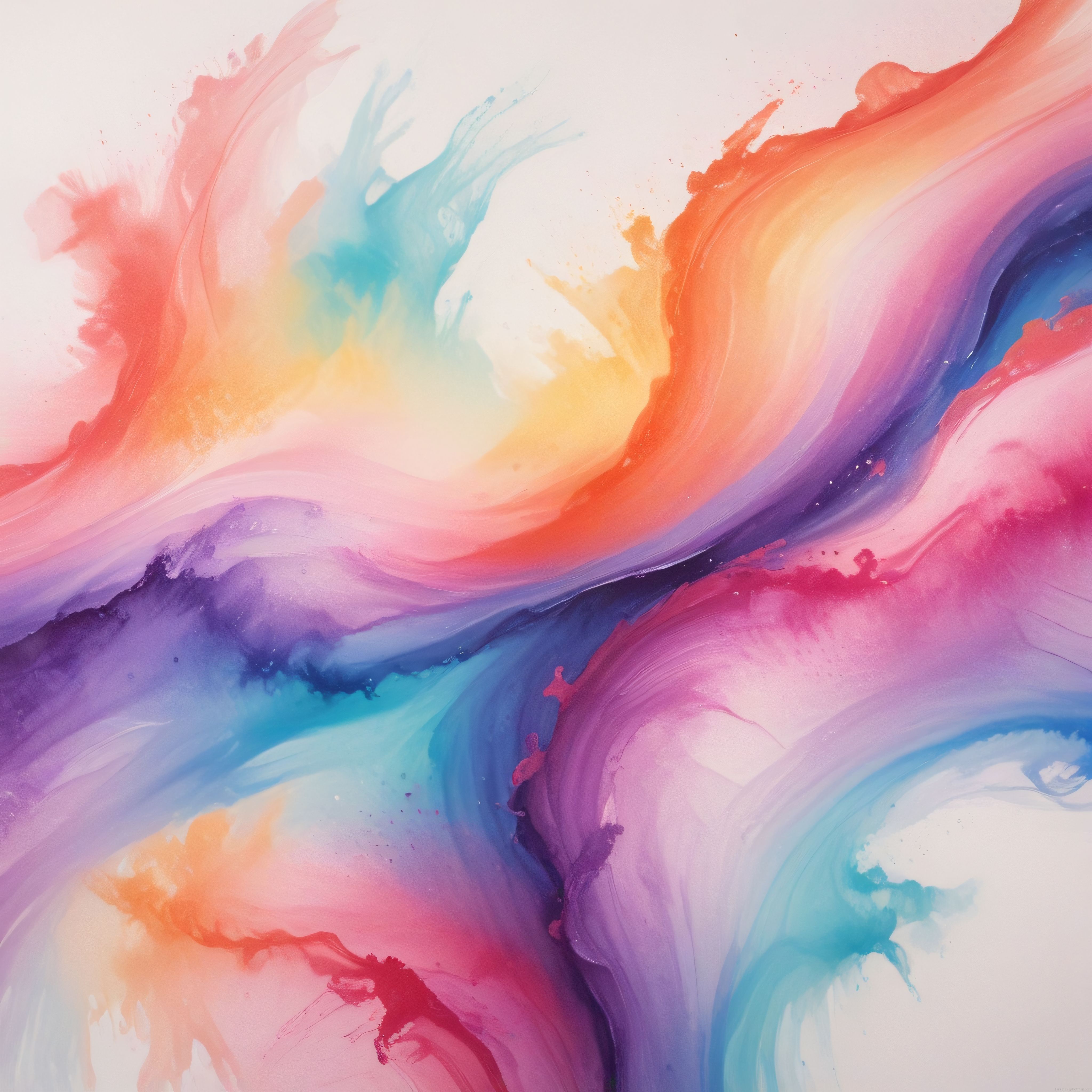 Pastel Tonlarda Akışkan Soyut Sanat: Renkli Mürekkep Dalgaları ve Dokular