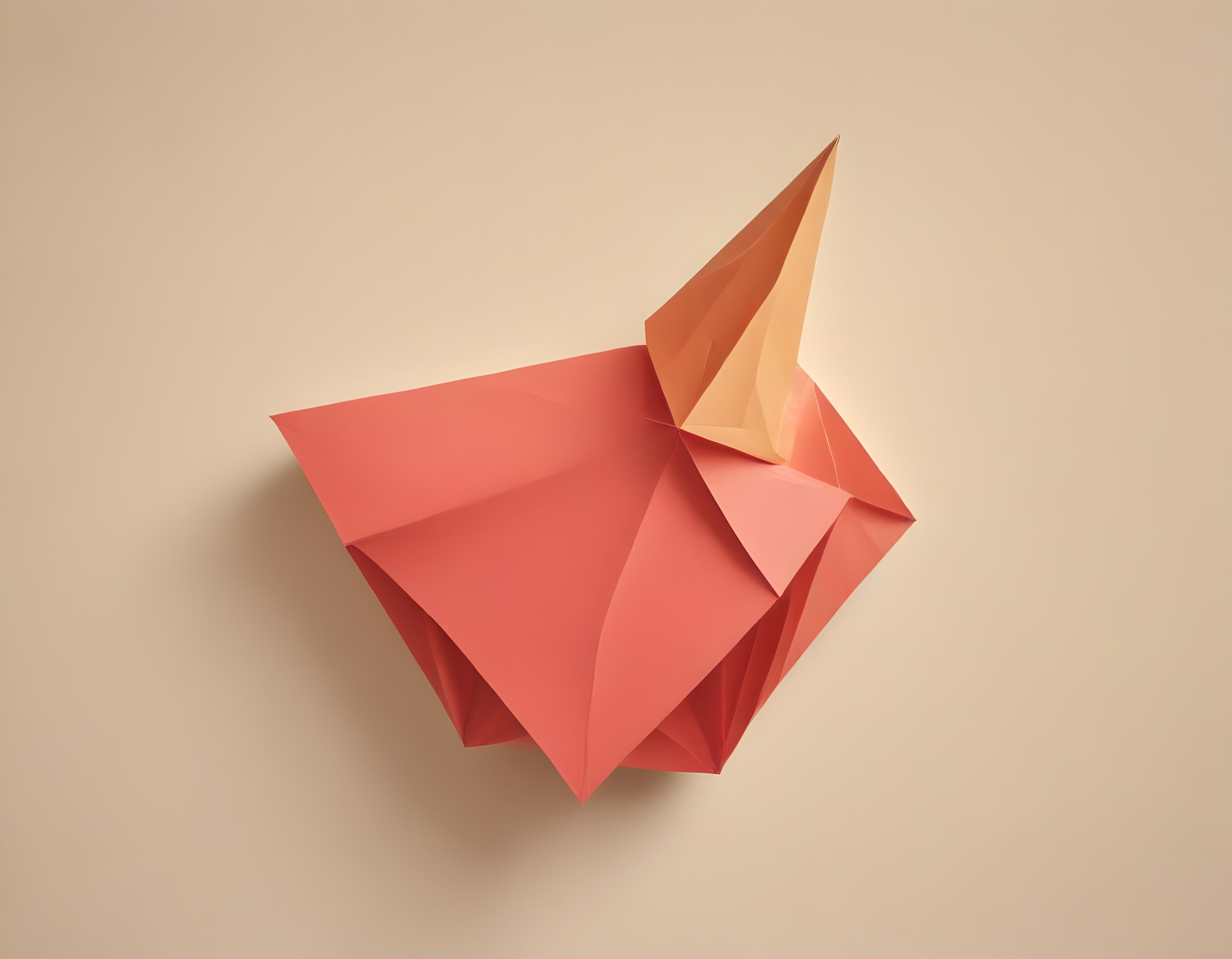Pastel Tonlarda Geometrik Kağıt Katlama Sanatı: Modern 3D Dijital Tasarım