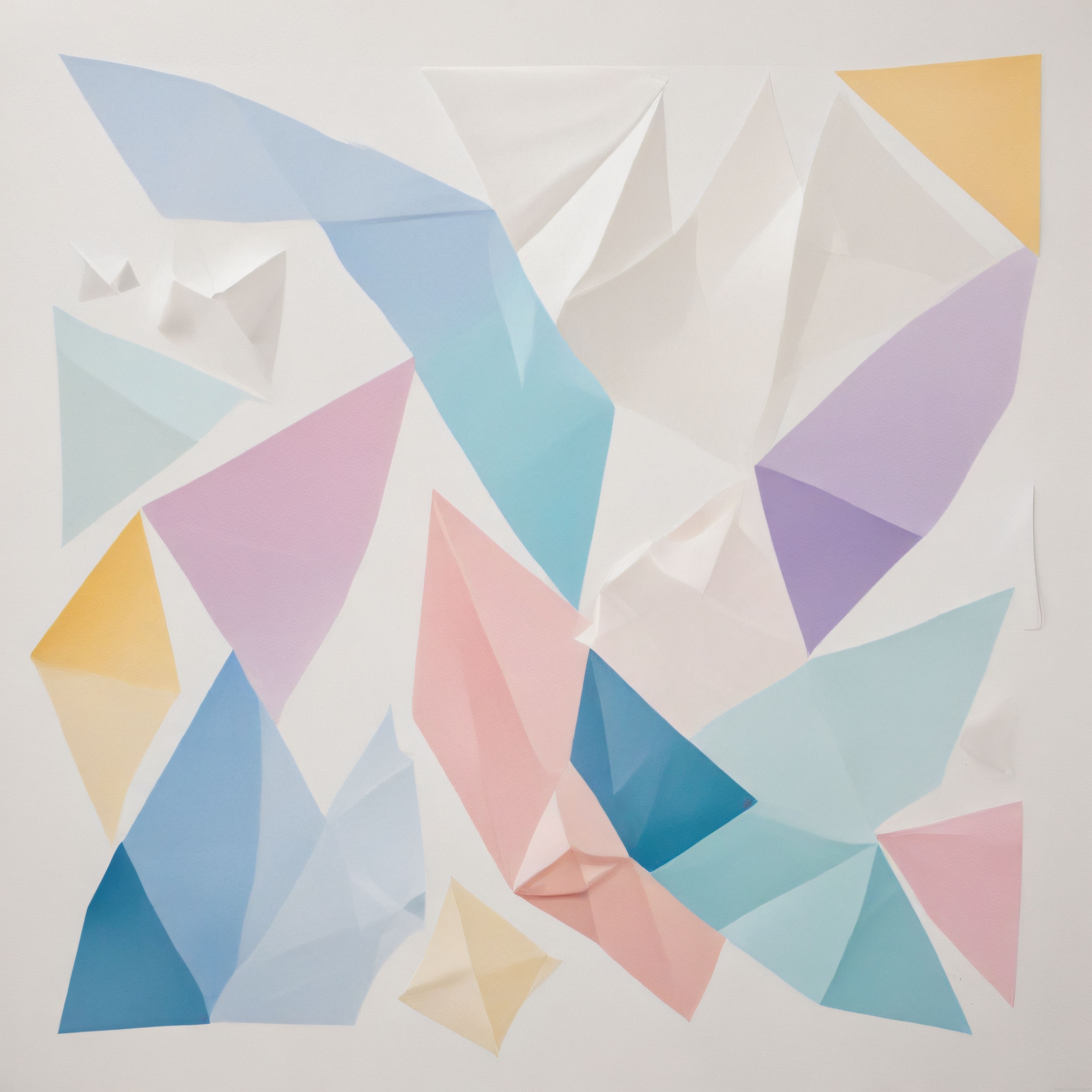Pastel Tonlarda Geometrik Soyutlama ve Renkli Kağıt Katlama Sanatı
