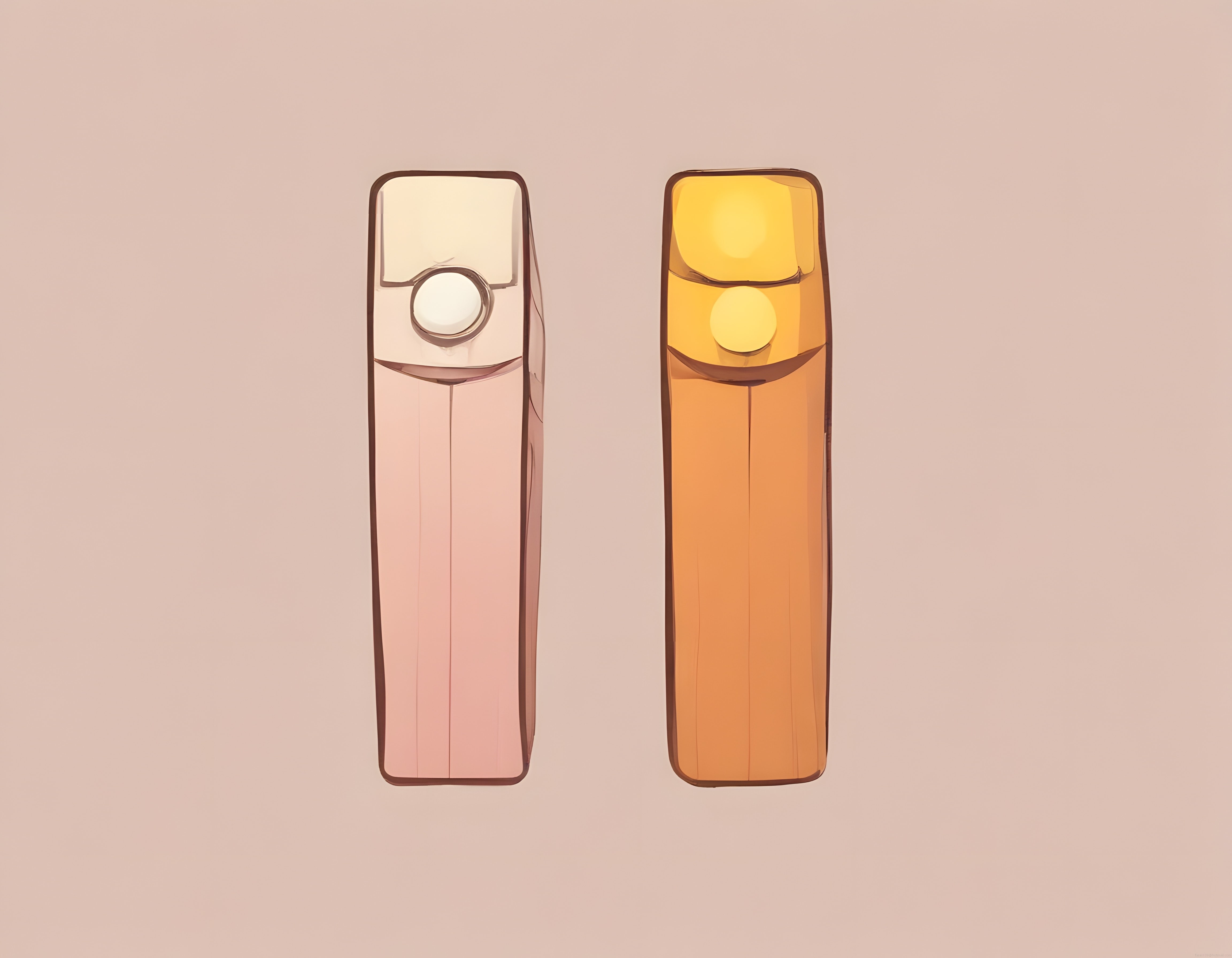 Pastel Tonlarda Minimal Kozmetik Şişe İllüstrasyonu ve Modern Ürün Tasarımı