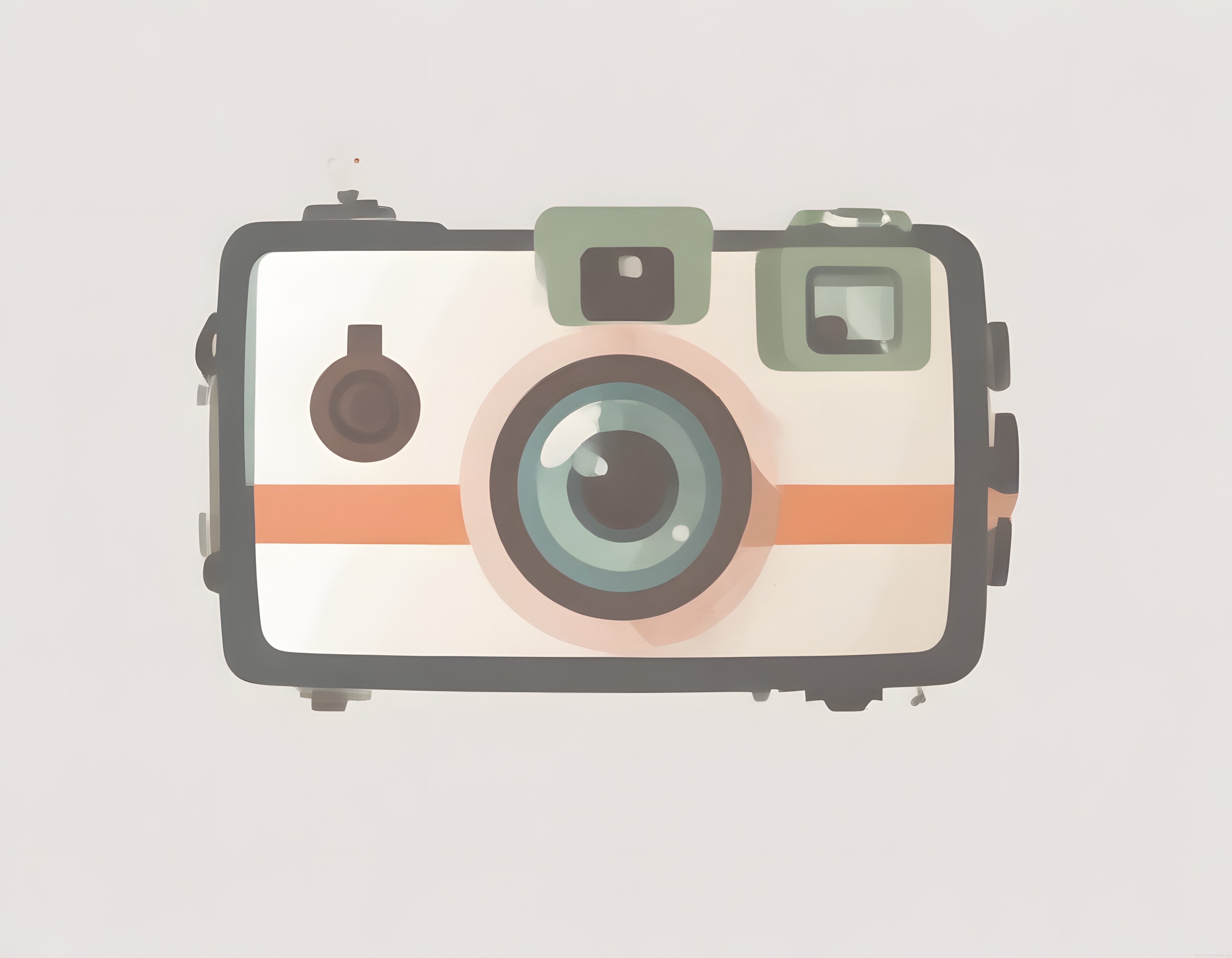 Pastel tonlarda retro su altı kamera muhafazası ve fotoğrafçılık illüstrasyonu