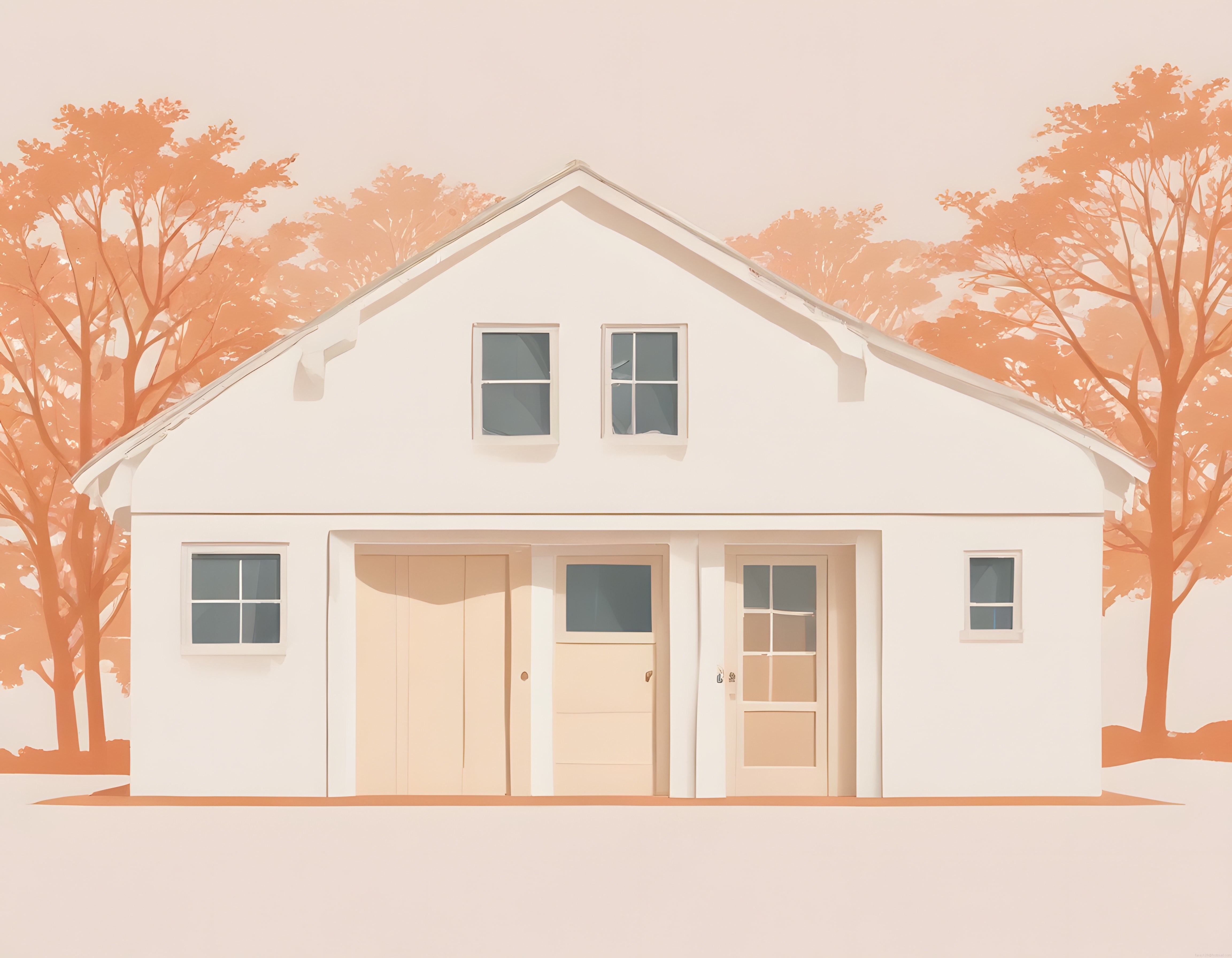 Pastel Tonlarda Sonbaharın İçinde Saklı Minimalist Bir Kır Evi