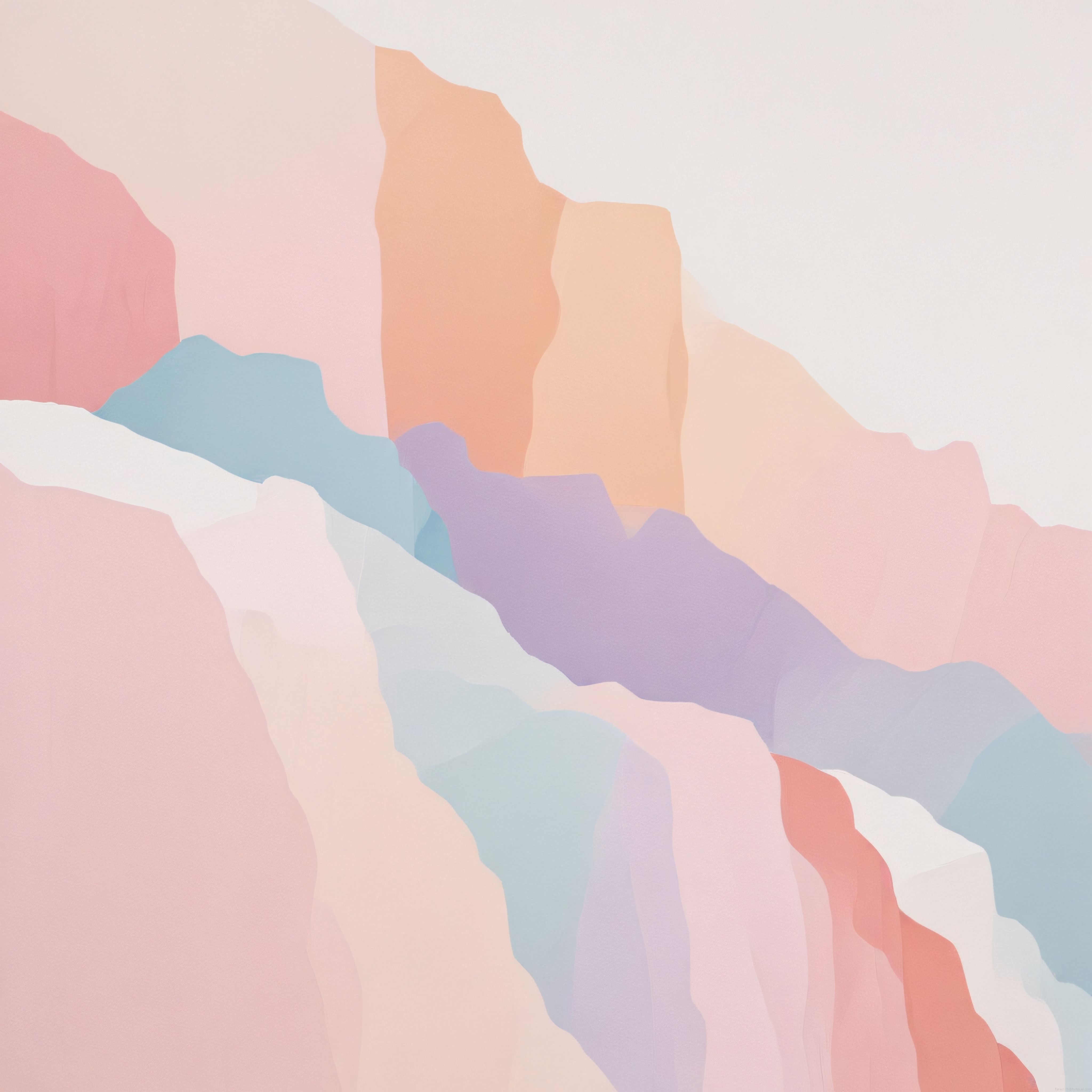 pastel tonlarda soyut dağ katmanları minimal ve huzurlu duvar kağıdı tasarımı
