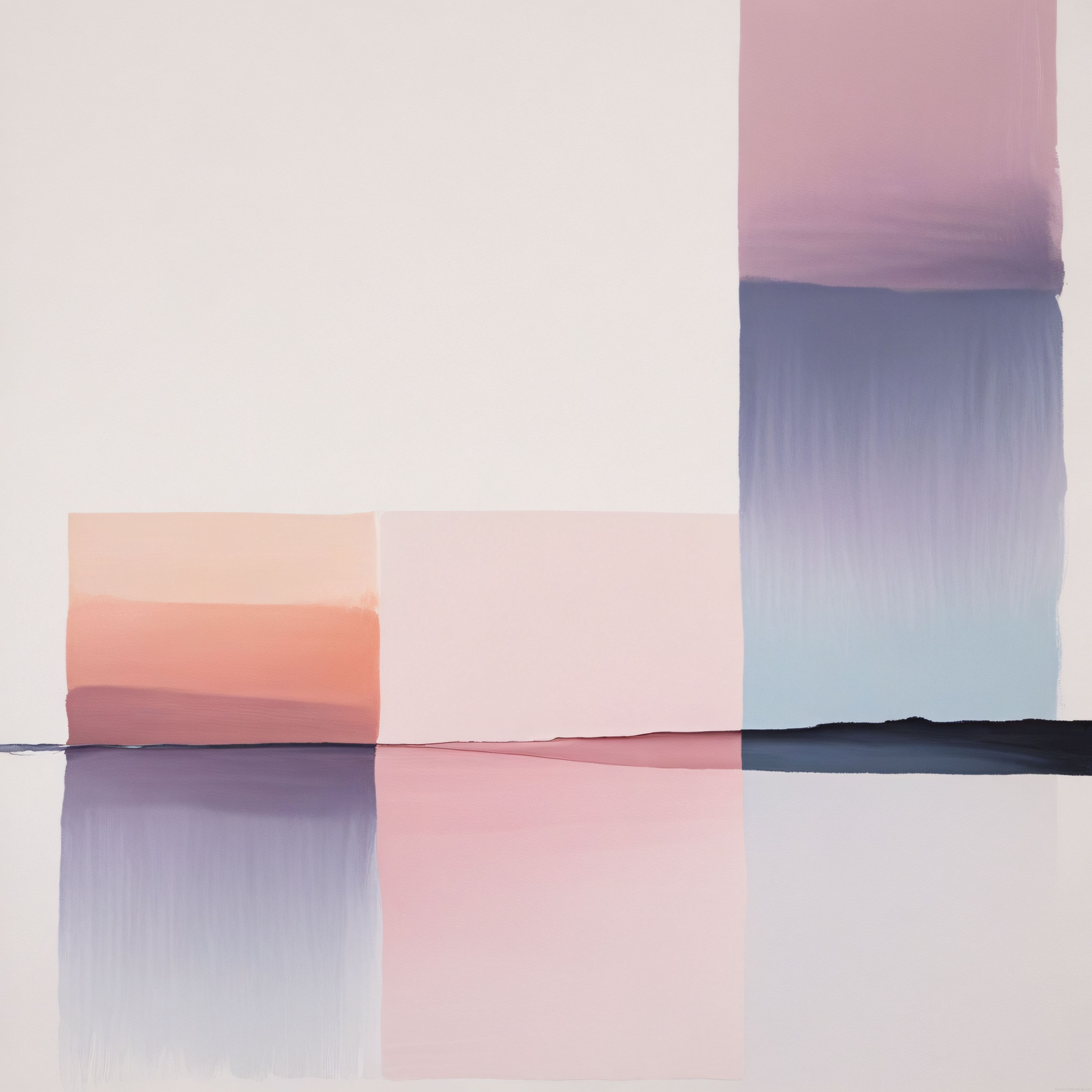 Pastel Tonlarda Soyut Geometrik Kompozisyon ve Modern Minimalist Sanat Eseri