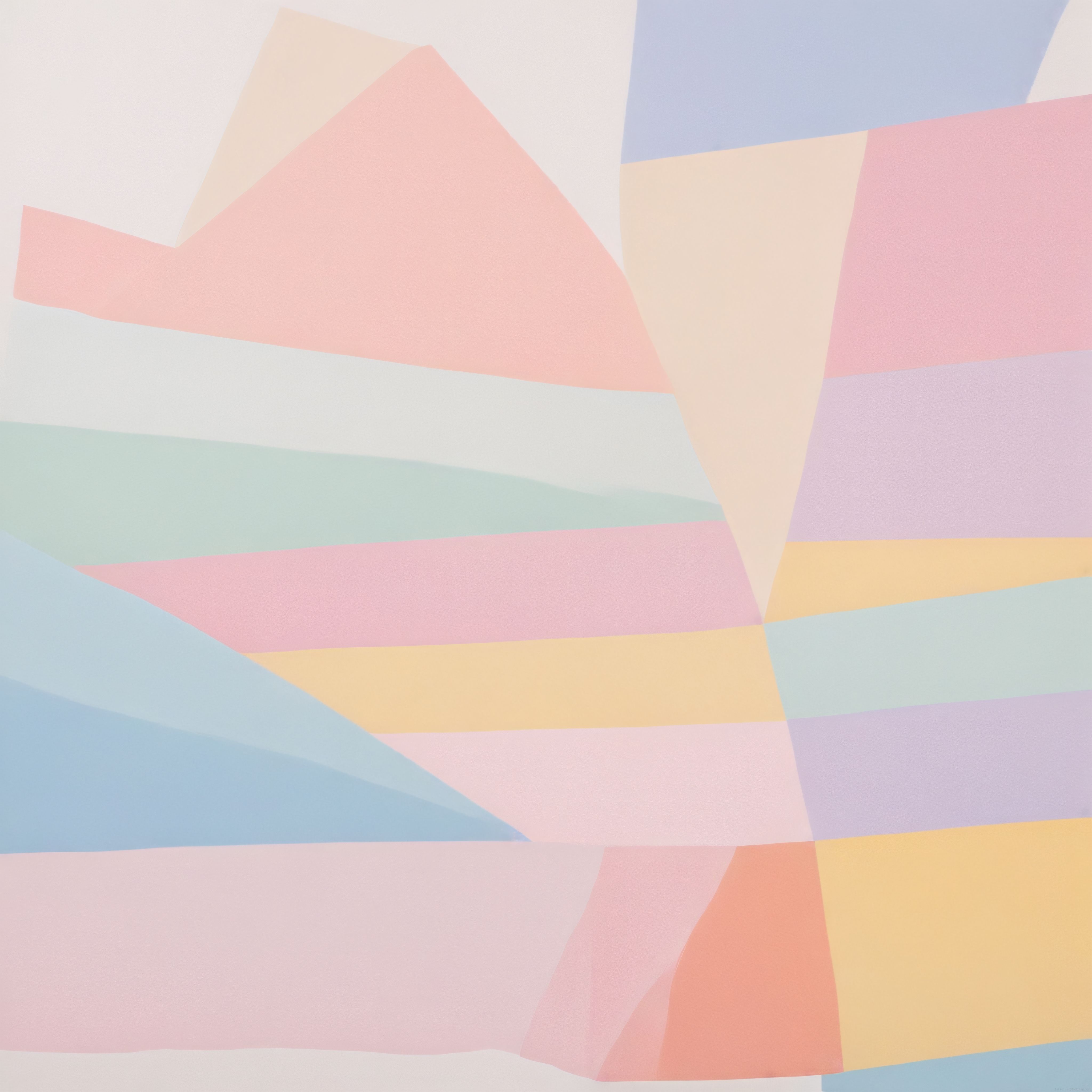 Pastel Tonlarda Soyut Geometrik Şekillerle Modern Dijital Sanat Tasarımı