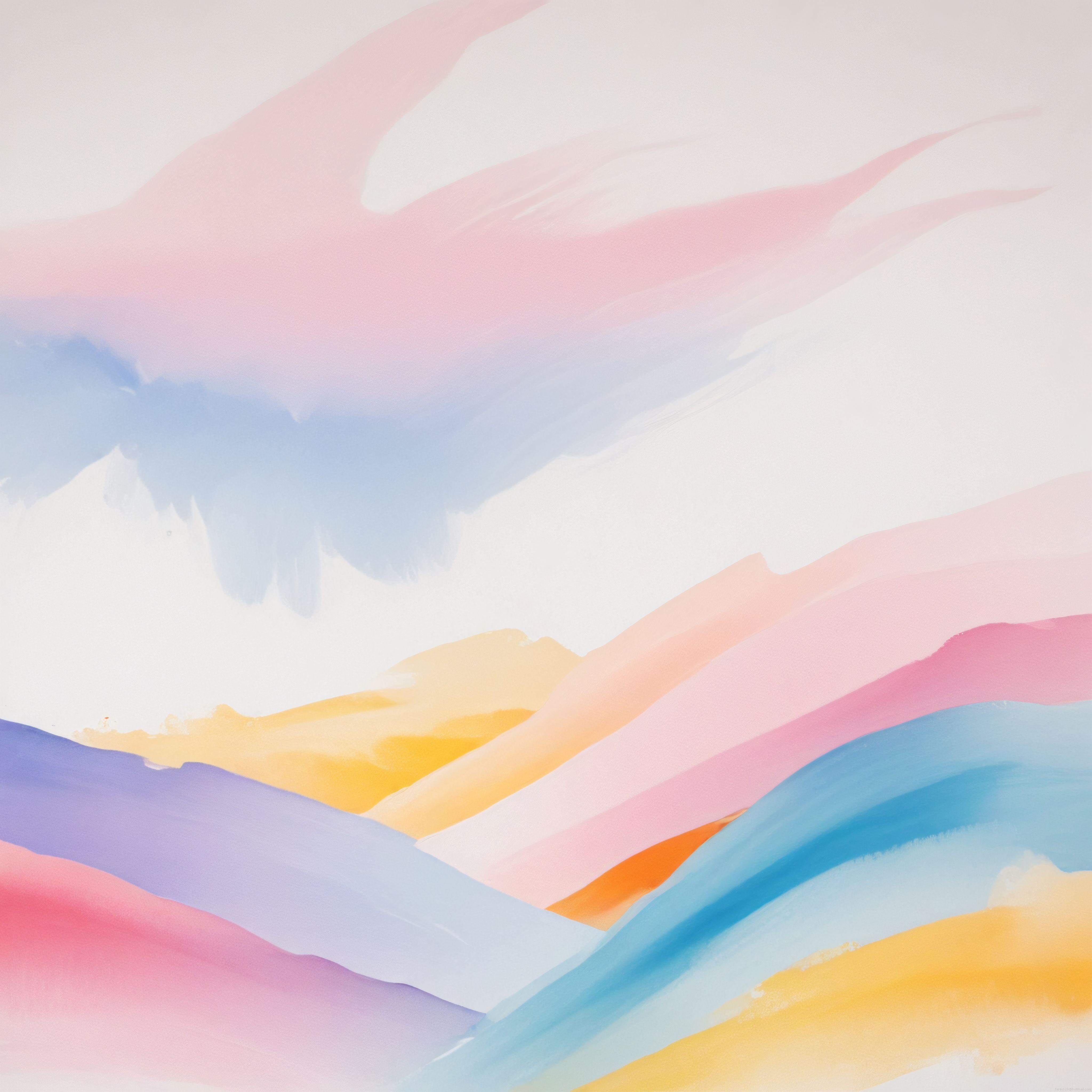Pastel Tonlarda Soyut Suluboya Dalgalar: Huzur Veren Renkli Sanat