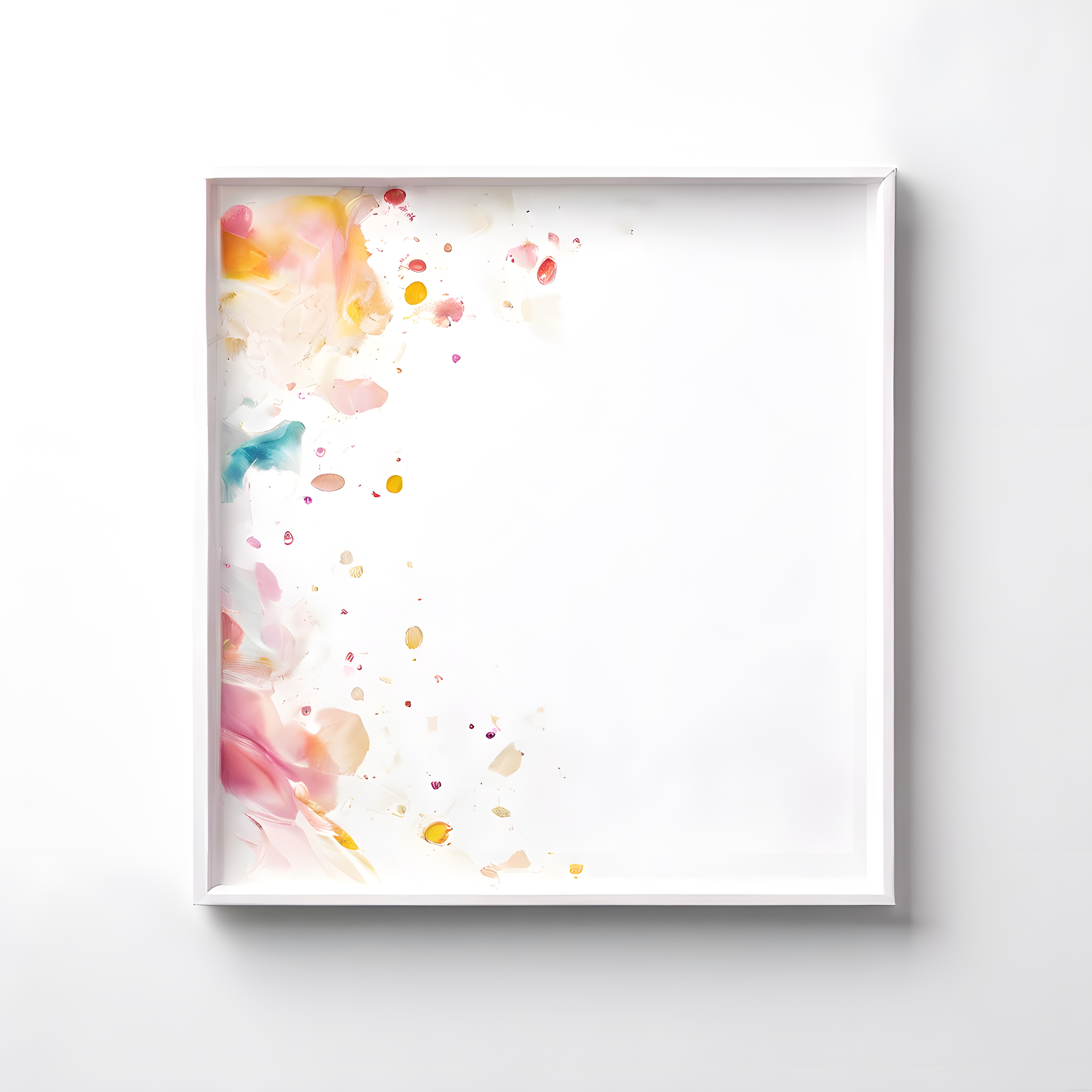 Pastel Tonlarda Soyut Suluboya Tablo ve Minimalist Beyaz Duvar Dekoru