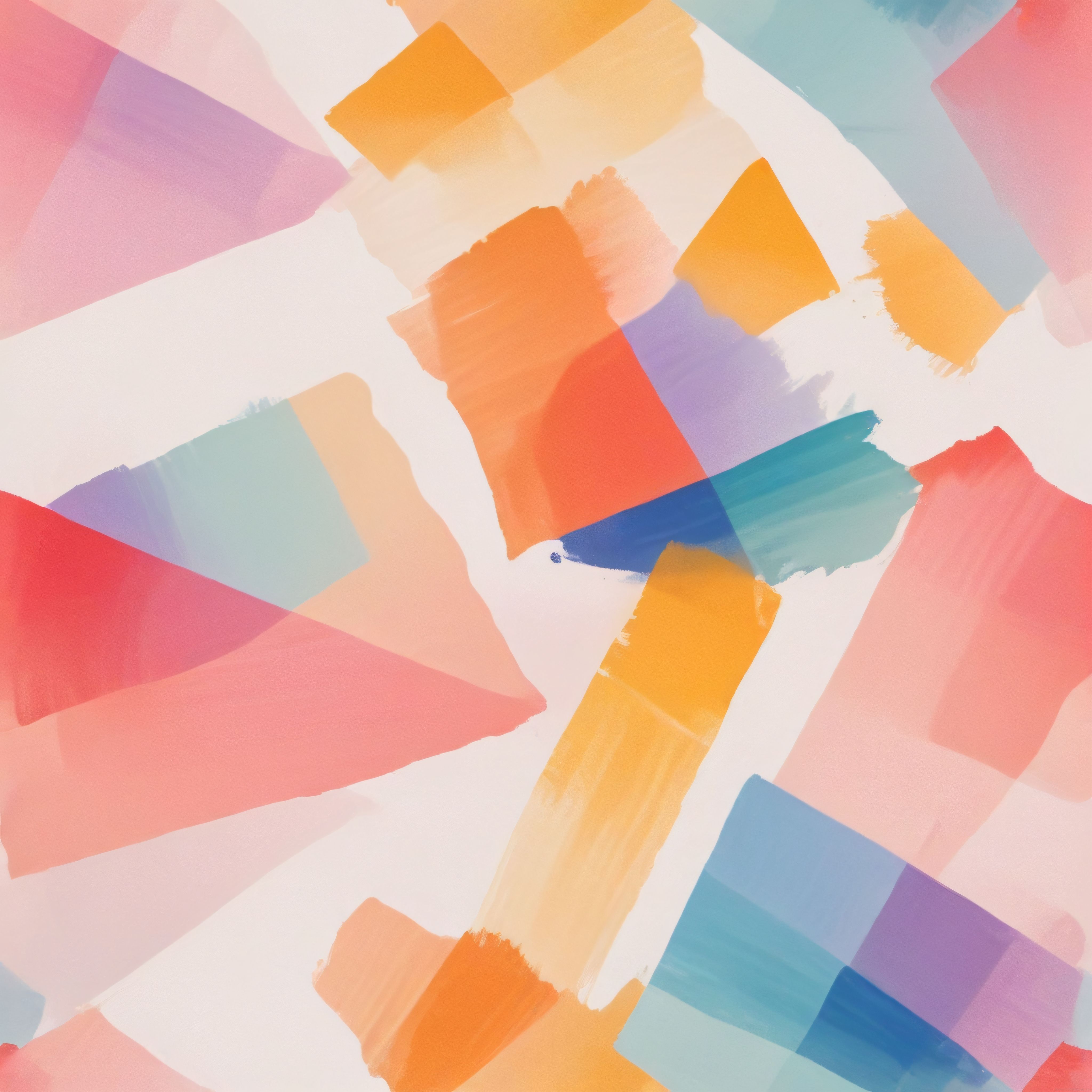 Pastel Tonlarda Suluboya Etkili Soyut Geometrik Desen ve Modern Sanatsal Arka Plan