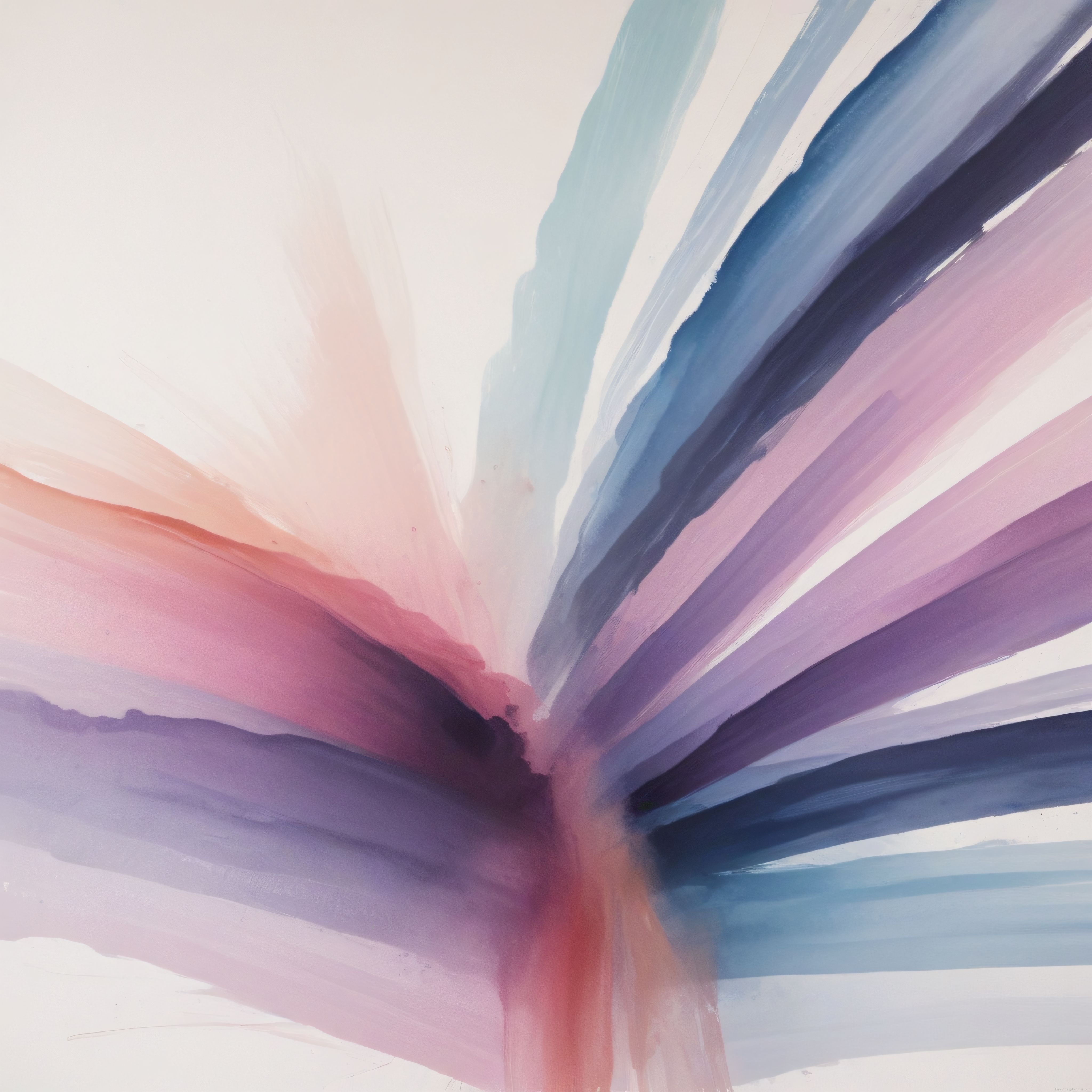 Pastel tonlarda suluboya etkisiyle oluşturulmuş soyut sanat eseri ve duvar dekoru