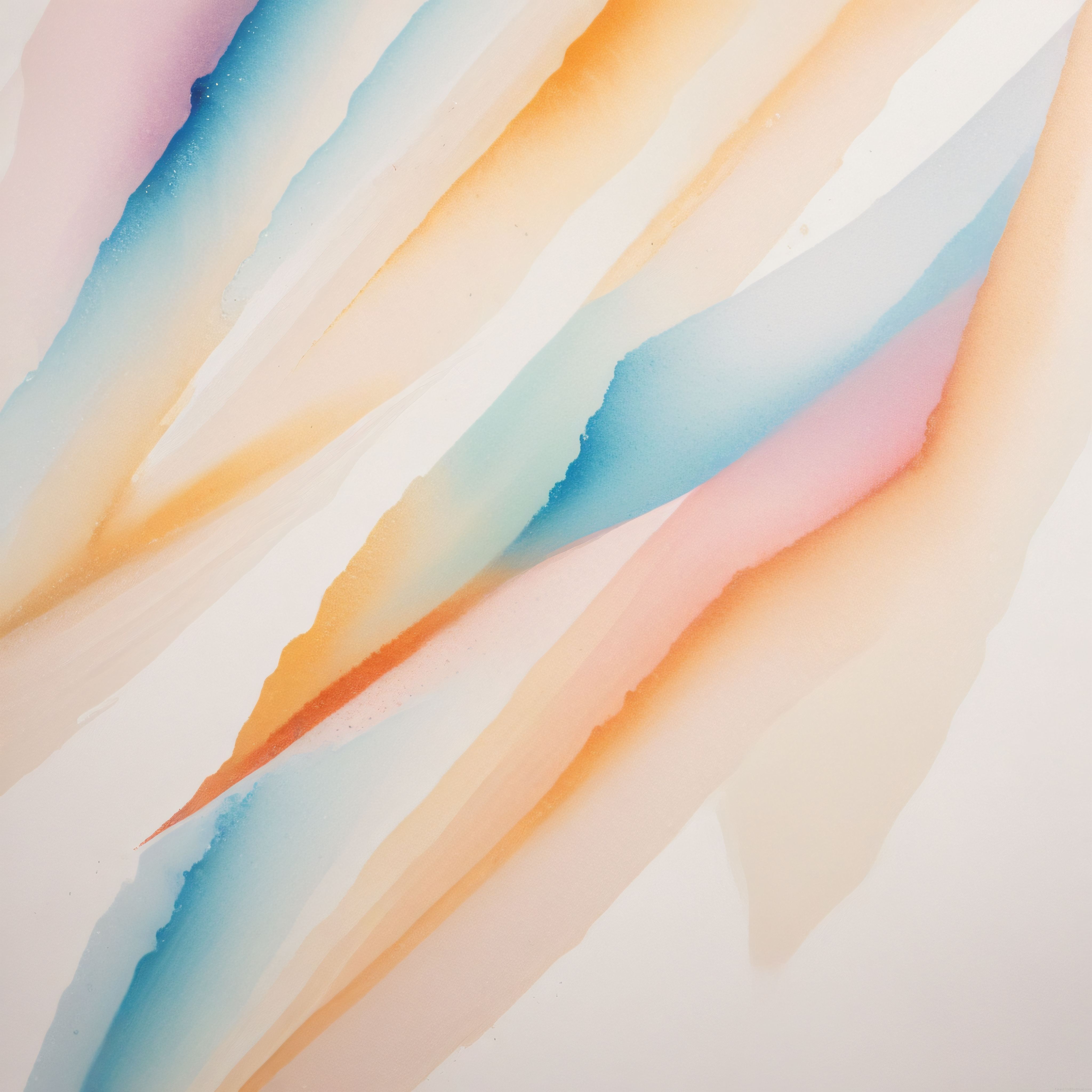 Pastel Tonlarda Suluboya Soyut Sanat Çalışması ve Akışkan Desenler