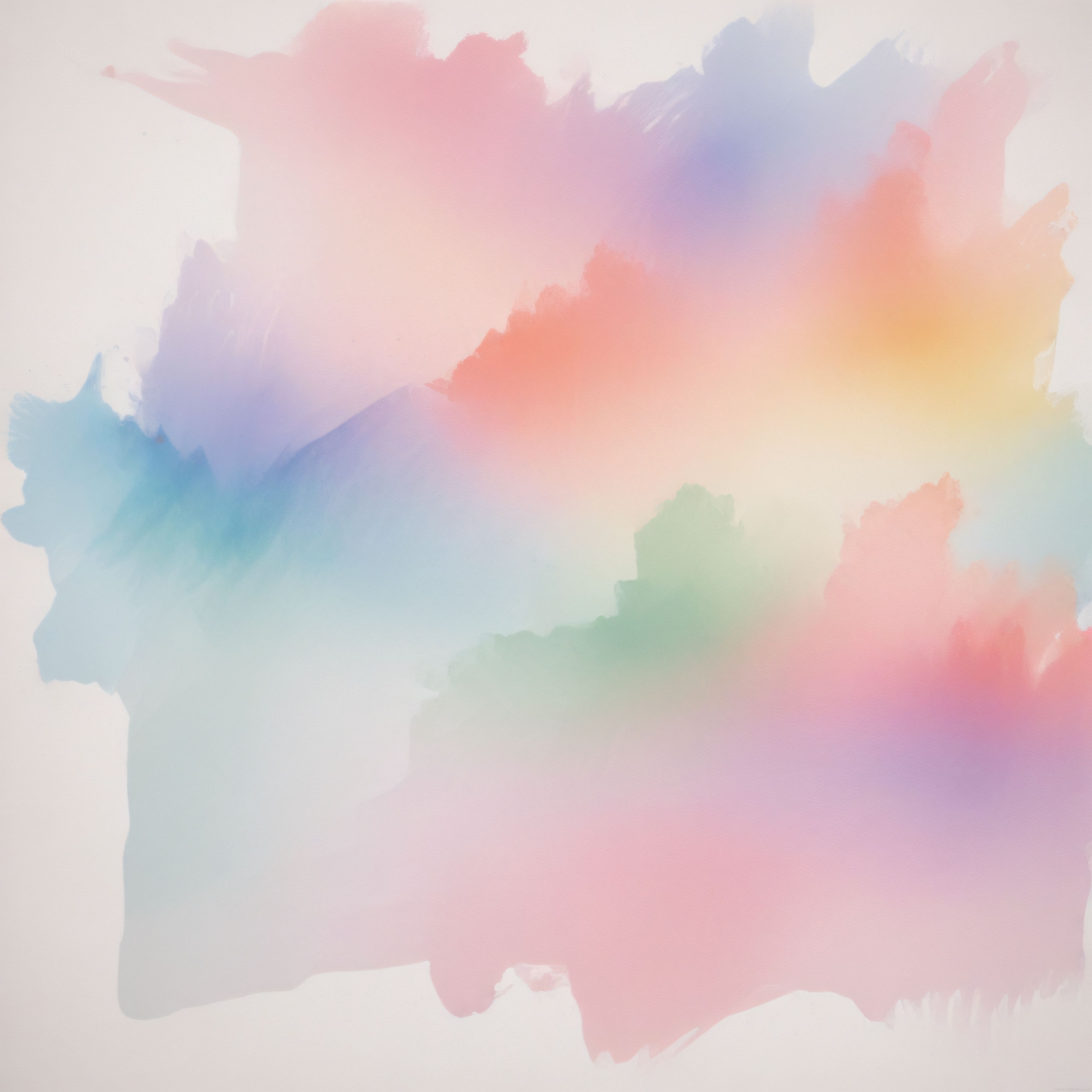 Pastel Tonlarda Suluboya Soyut Sanat Eseri ve Yumuşak Renk Geçişleri
