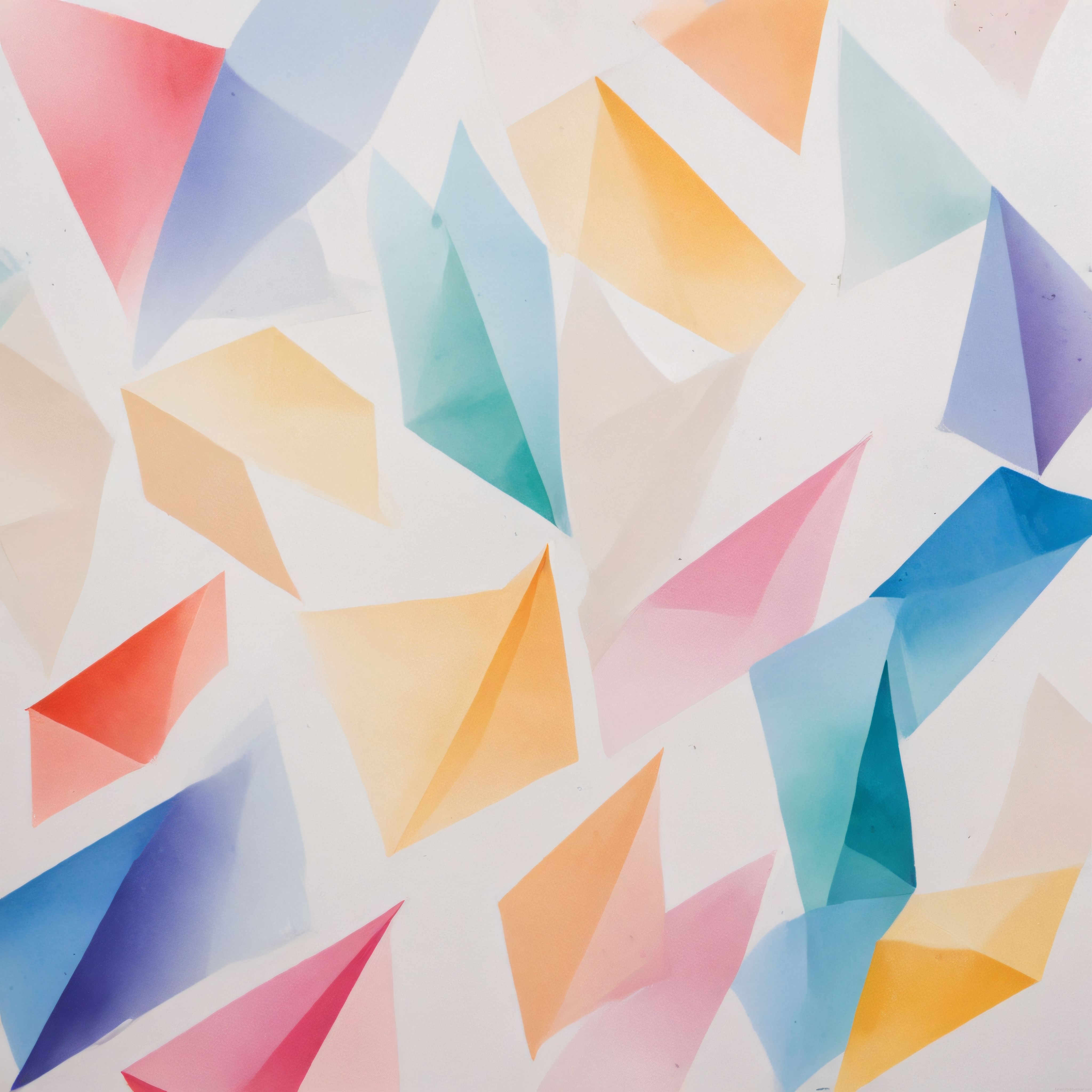Pastel Tonlarda Üst Üste Binen Geometrik Şekillerin Sanatsal Yorumu