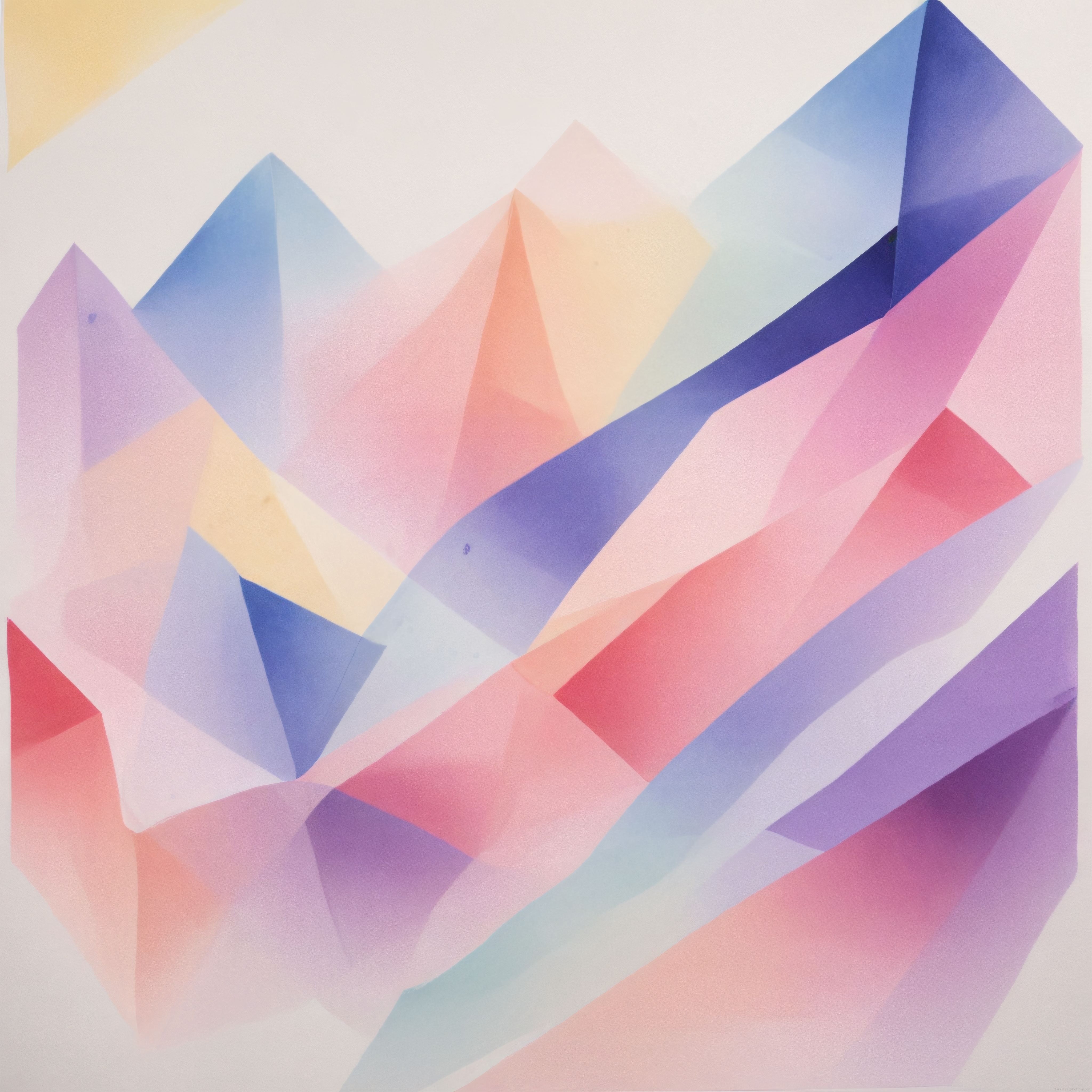 Pastel Tonlarda Yumuşak Geçişli Soyut Geometrik Dijital Sanat Eseri