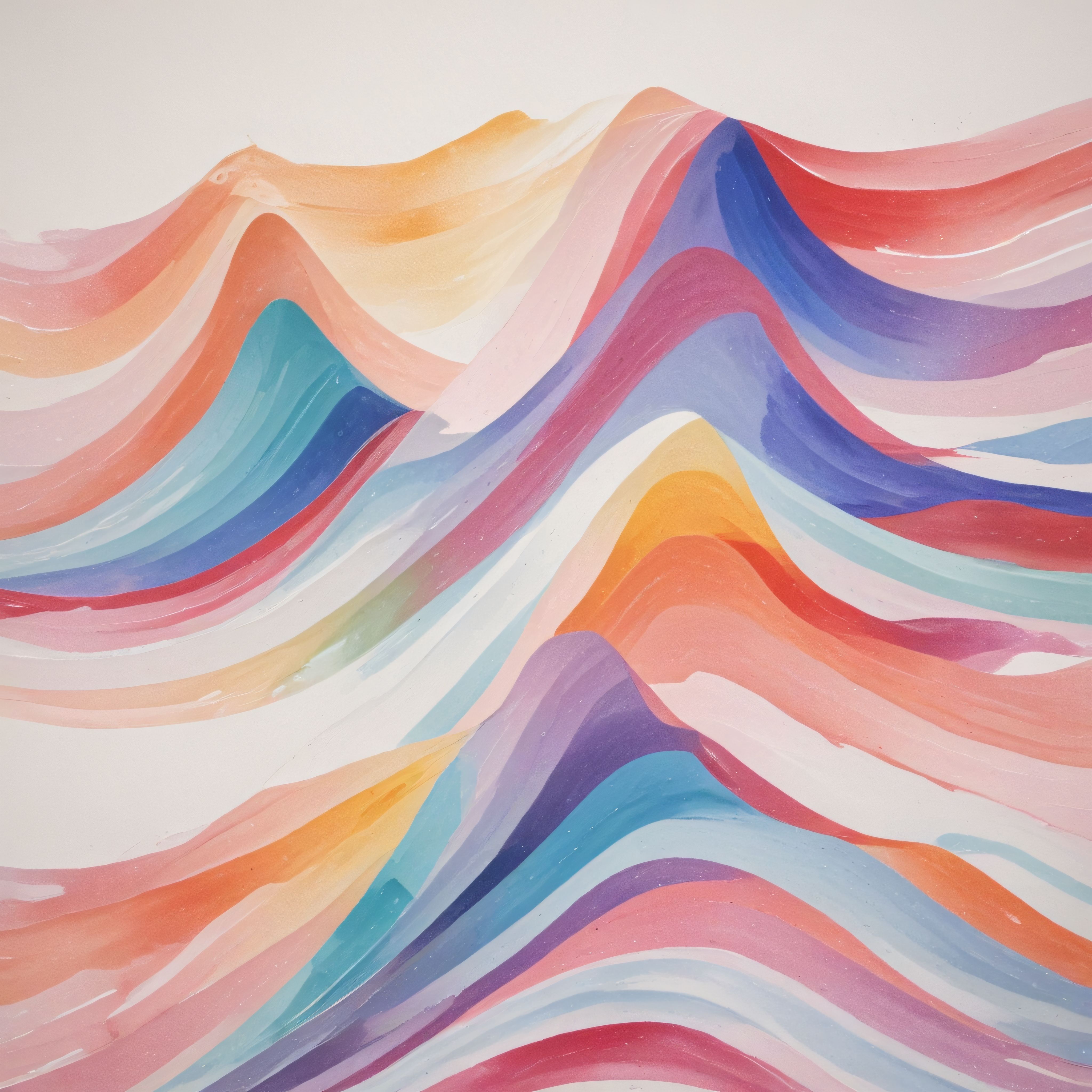 pastel tonsal akışkan katmanlarla soyut dijital topografik dalga kompozisyonu
