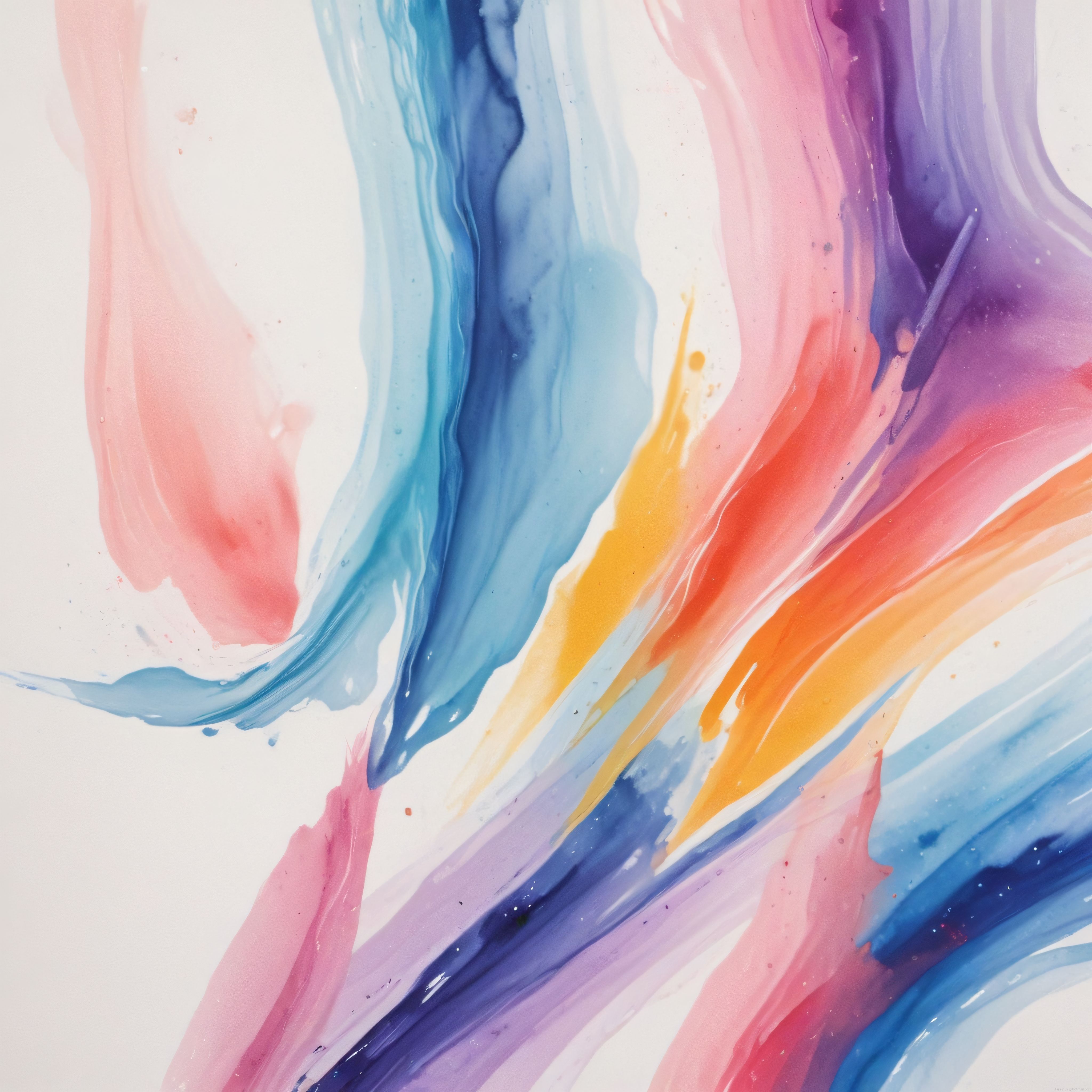 Pastel ve Canlı Renklerde Soyut Akışkan Boya Dokuları ile Modern Sanat