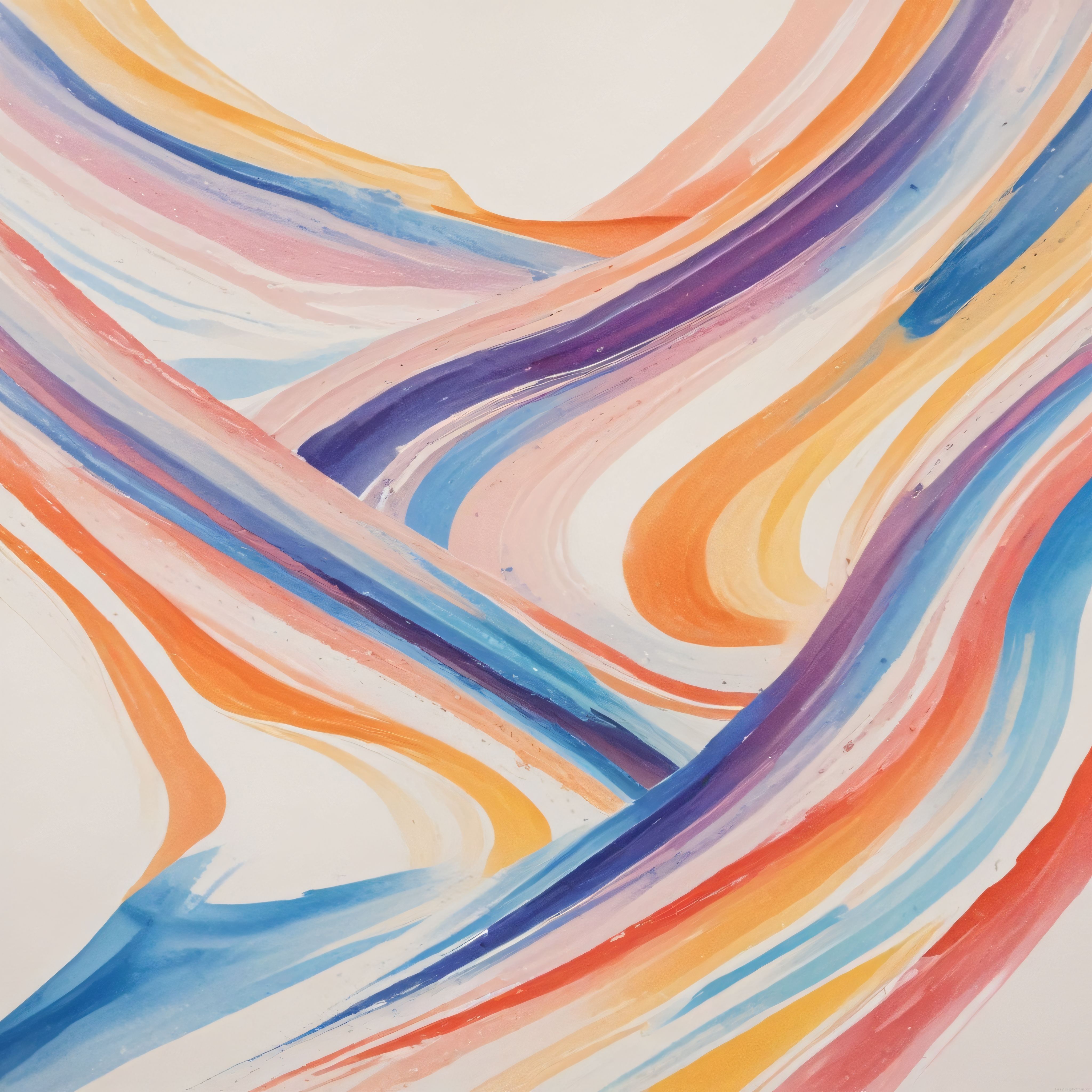 Pastel ve Canlı Renklerle Dans Eden Soyut Akışlar: Modern Sanat Kanvası