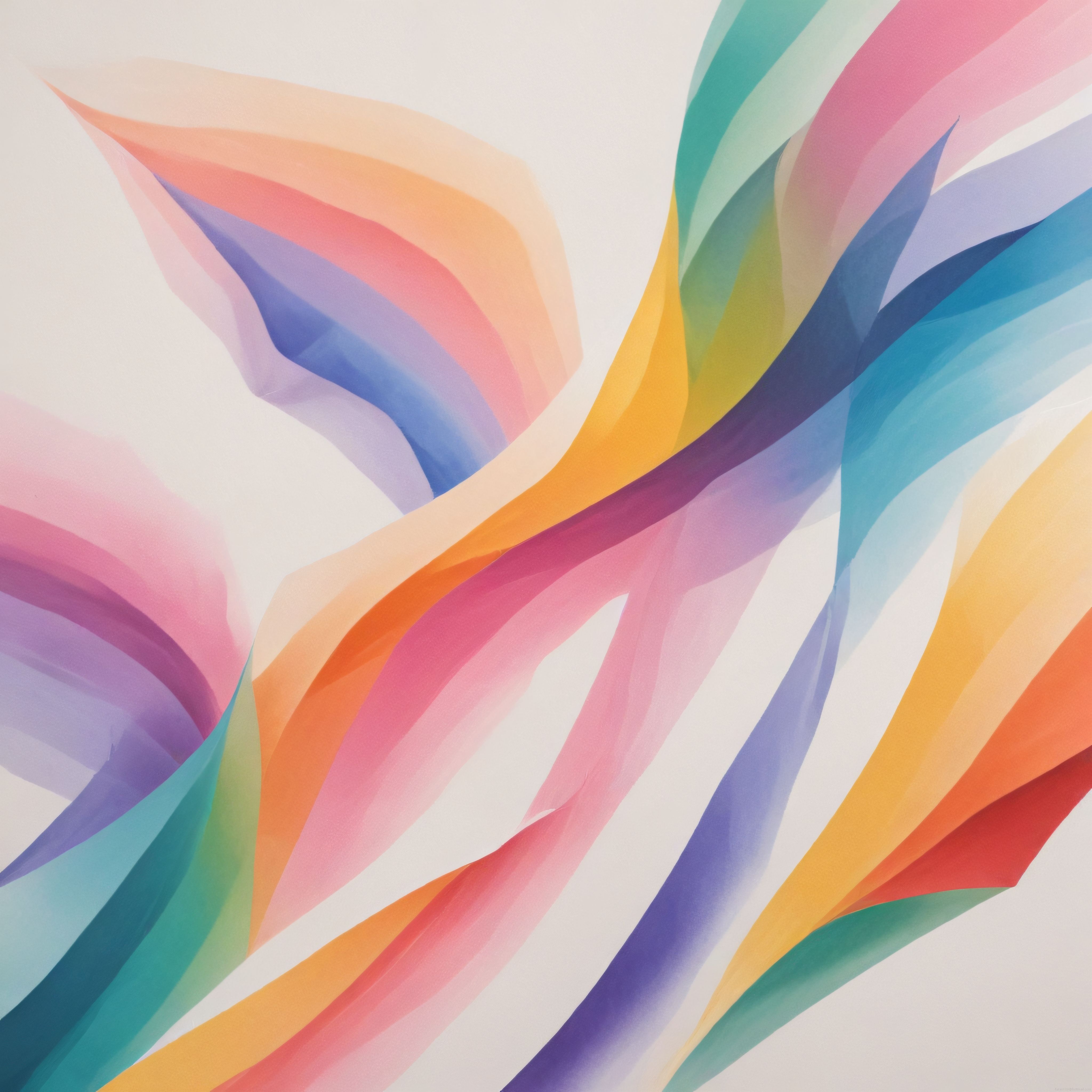 Pastel ve Canlı Renklerle Harmanlanmış Soyut Dijital Sanat Eseri
