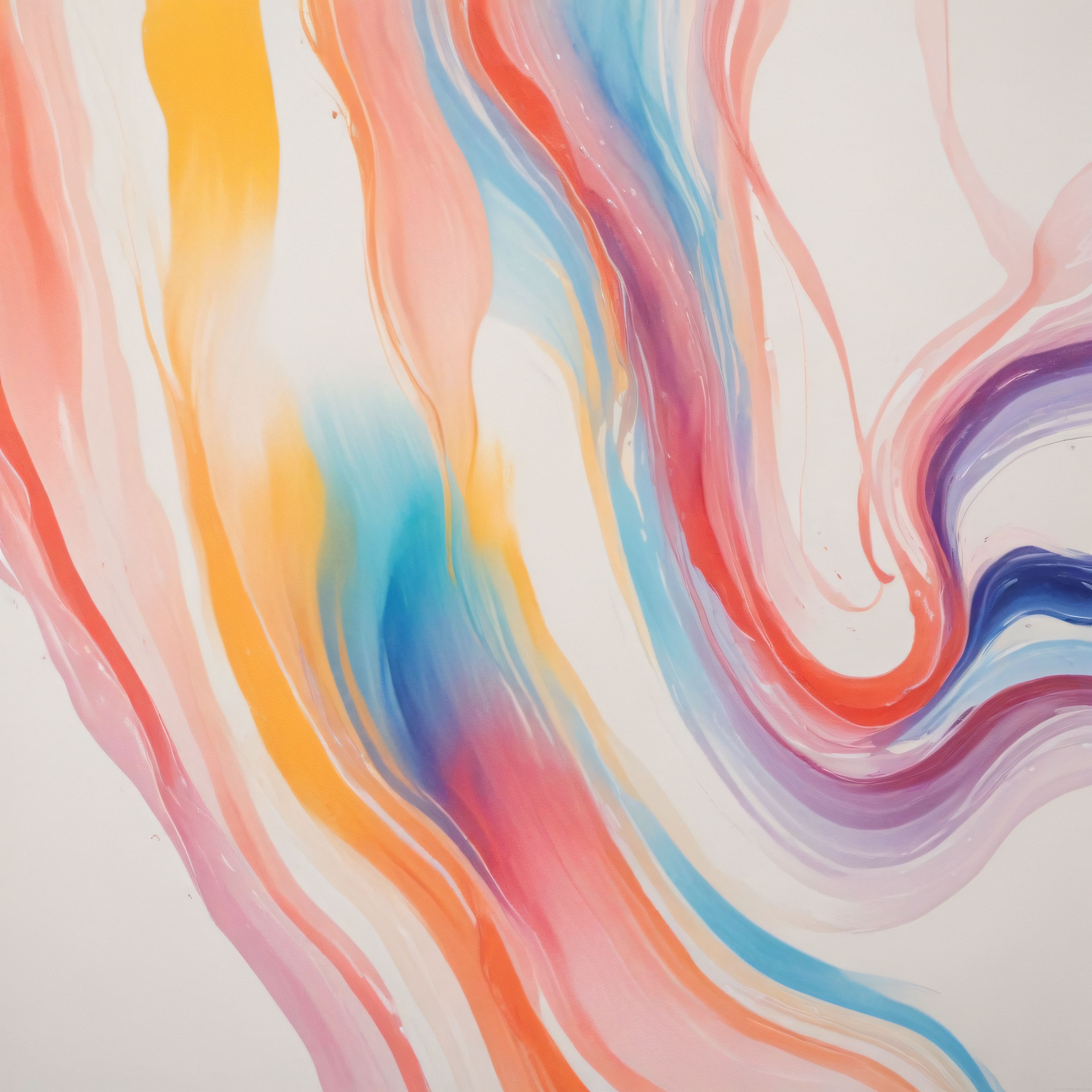 Pastel ve Canlı Tonlarda Akışkan Soyut Komposisyon ile Modern Sanat