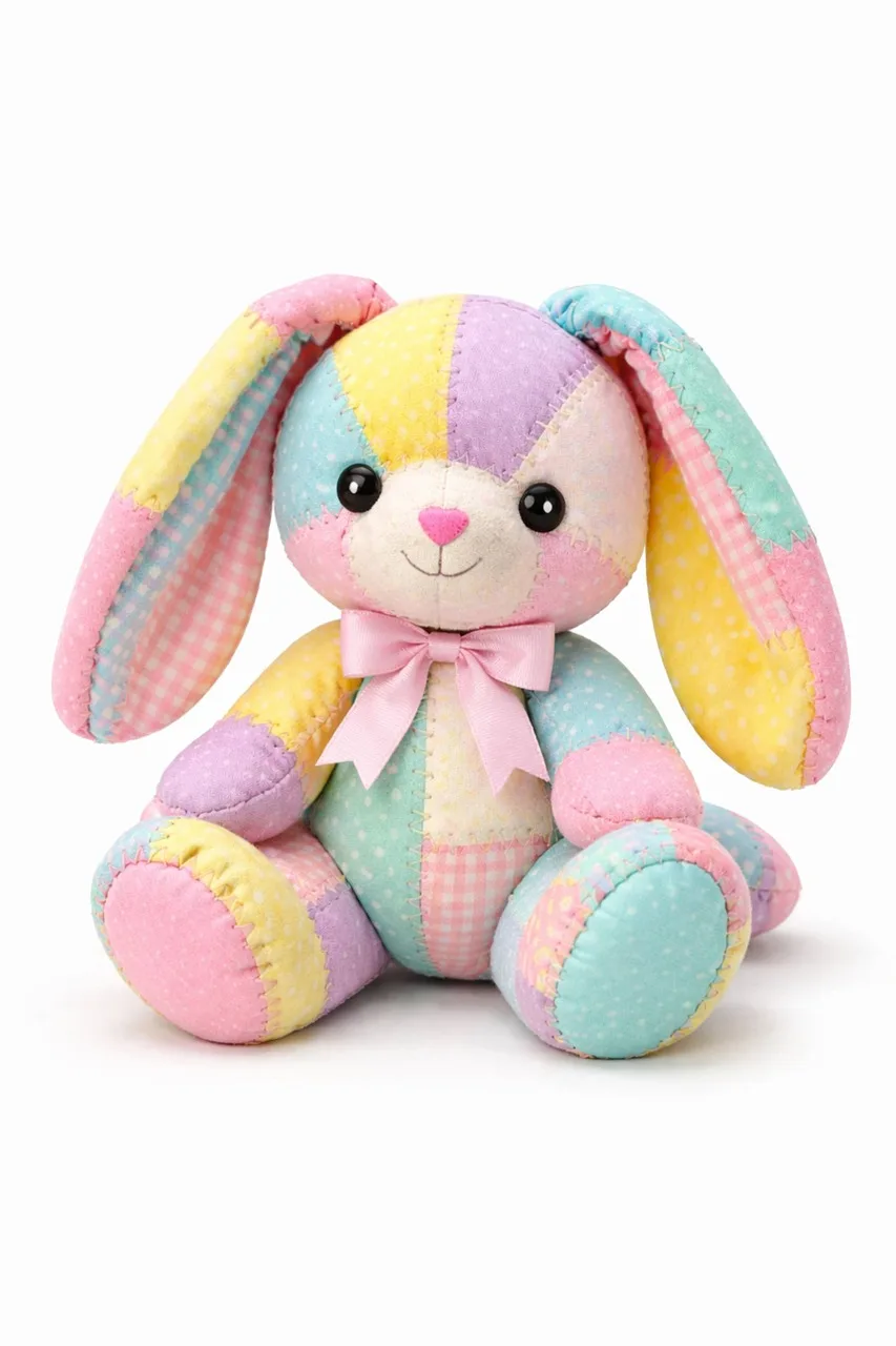 Patchwork tavşan peluşu - pastel bebek odası