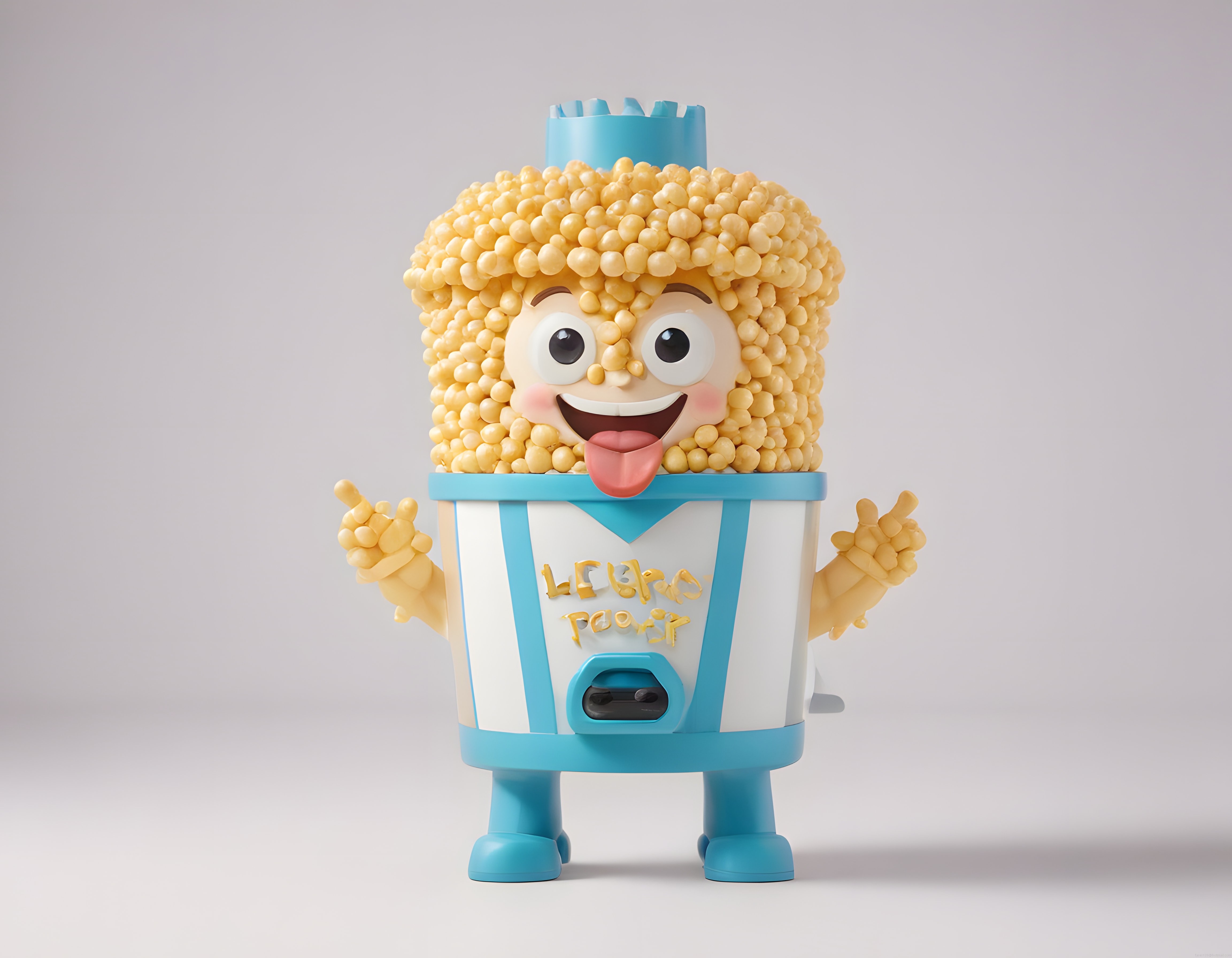 Patlamış Mısır Saçlı Komik 3D Karakter Tasarımı ve Dijital İllüstrasyon