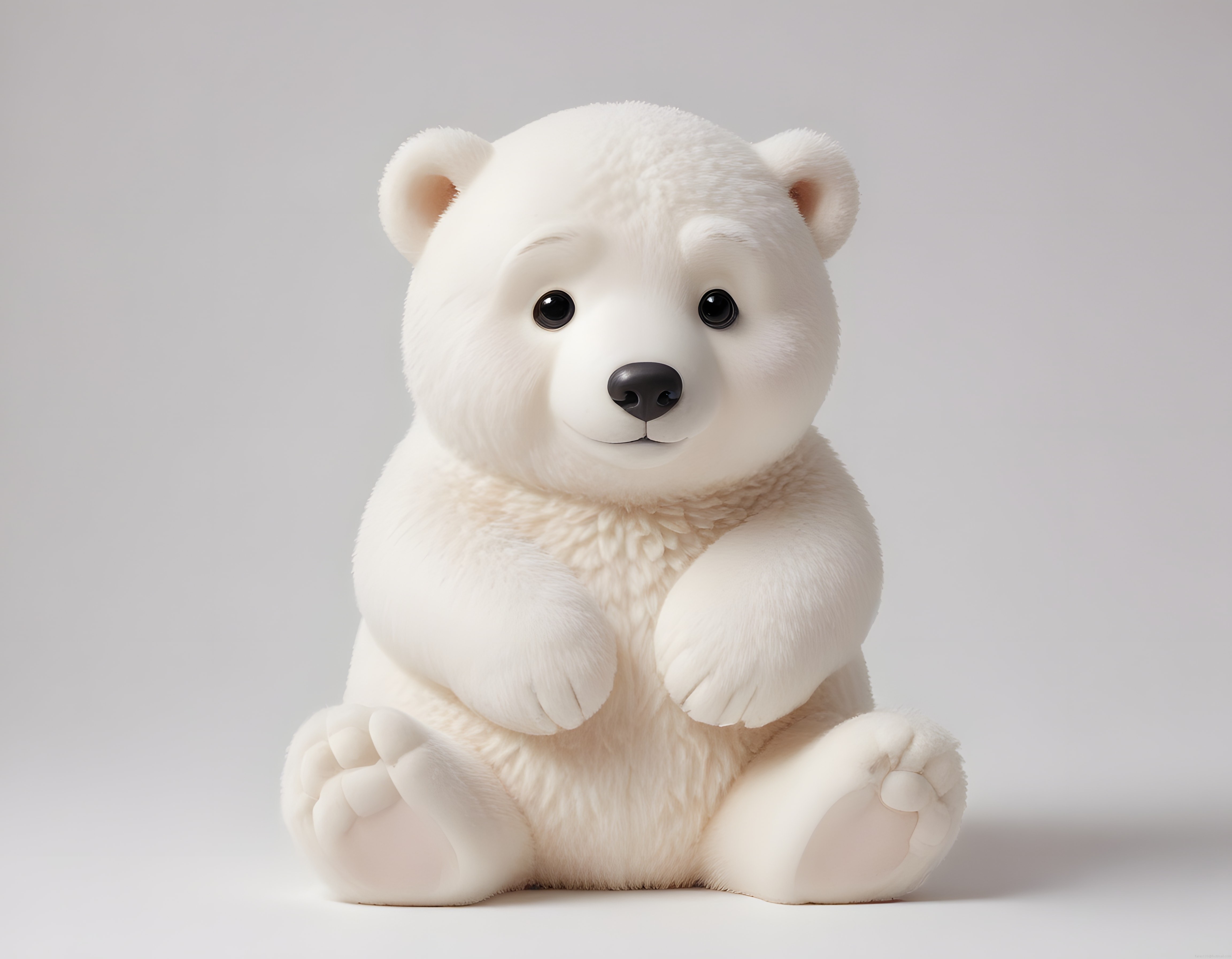 Peluş Oyuncak Kutup Ayısı Yavrusu: Sevimli Beyaz Ayıcık 3D Karakter Tasarımı