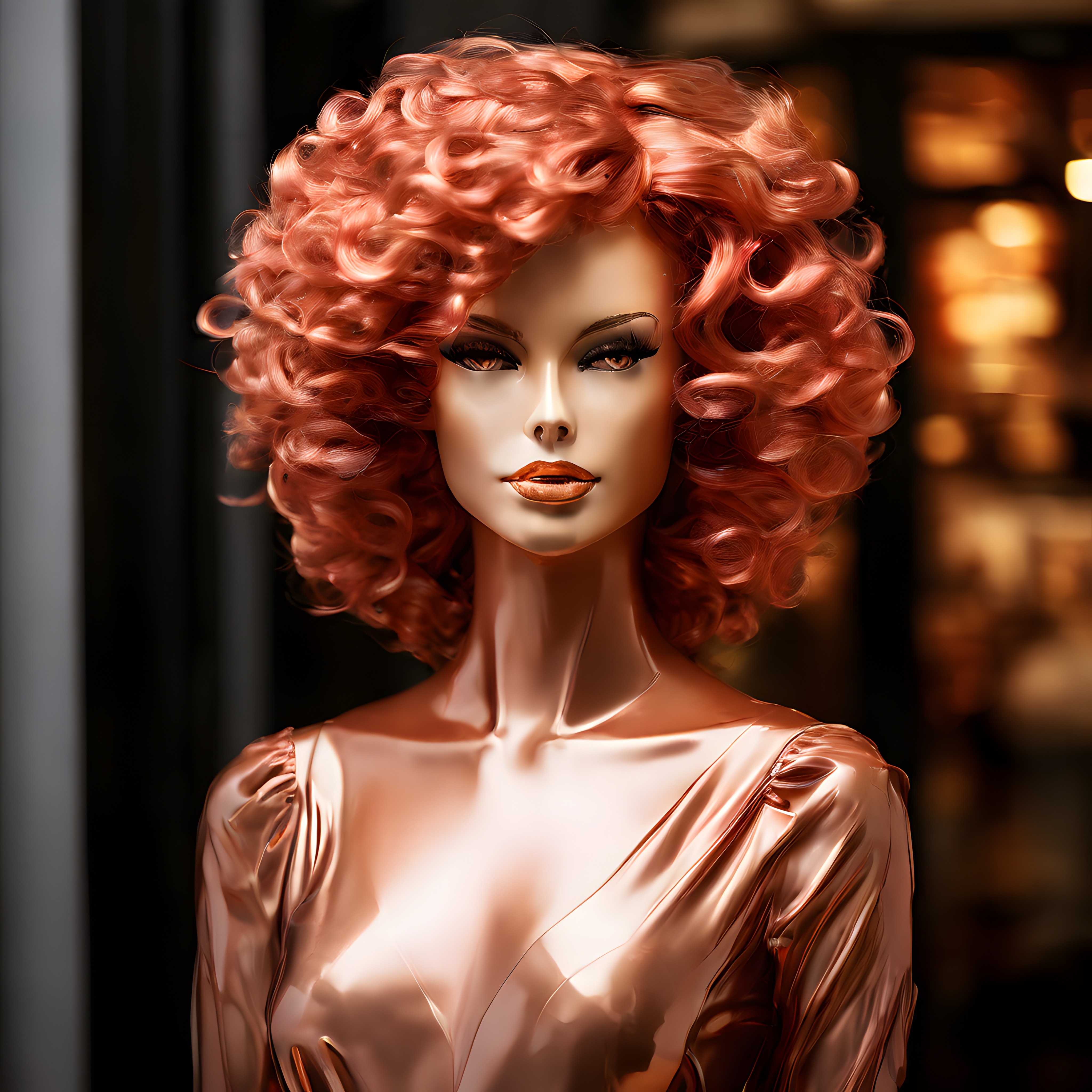 Pembe Bukleli Saçlarıyla Dikkat Çeken Rose Gold Manken ve İpeksi Görünüm
