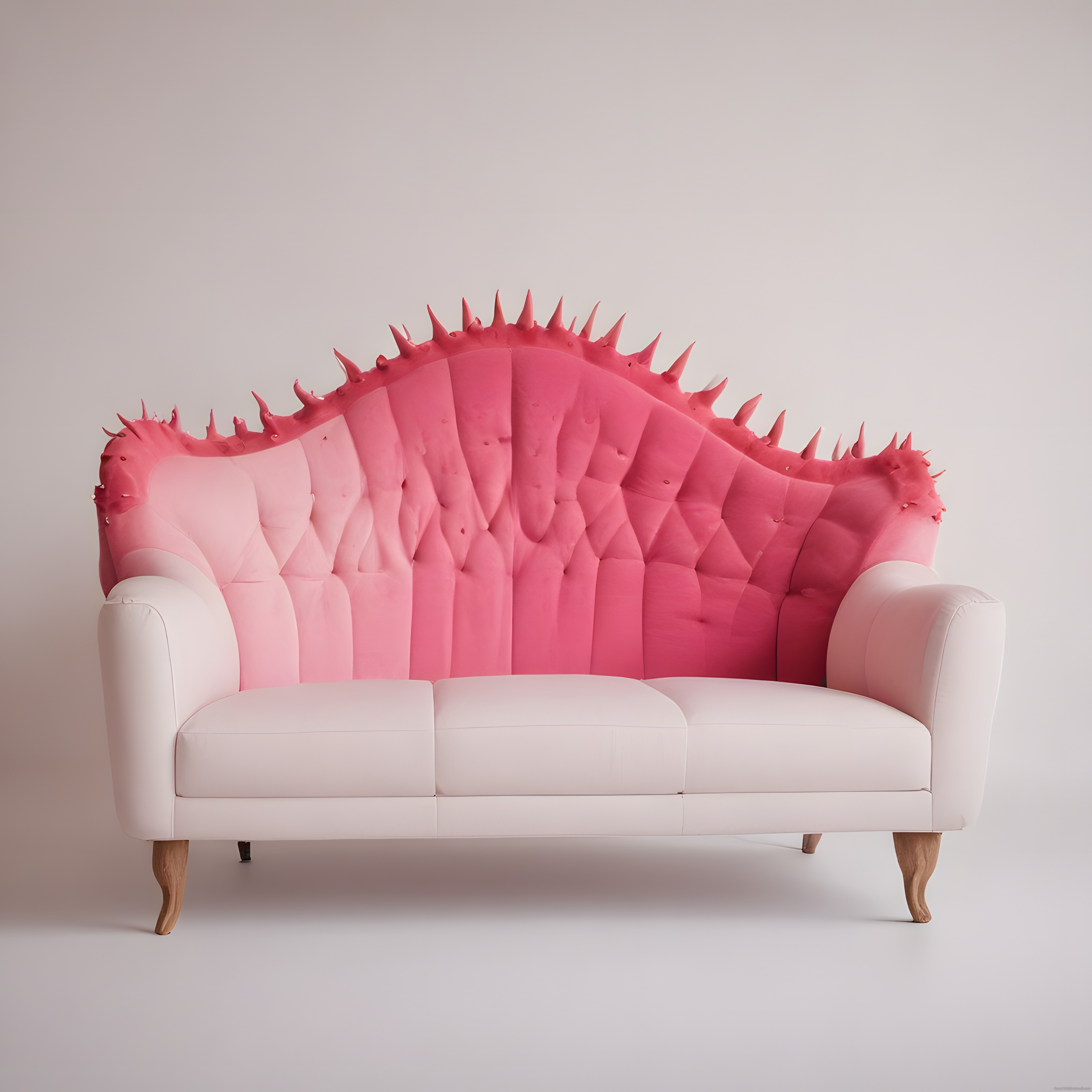Pembe dikenli kaktüs kanepe ile yaratıcı ve modern iç mekan dekorasyonu
