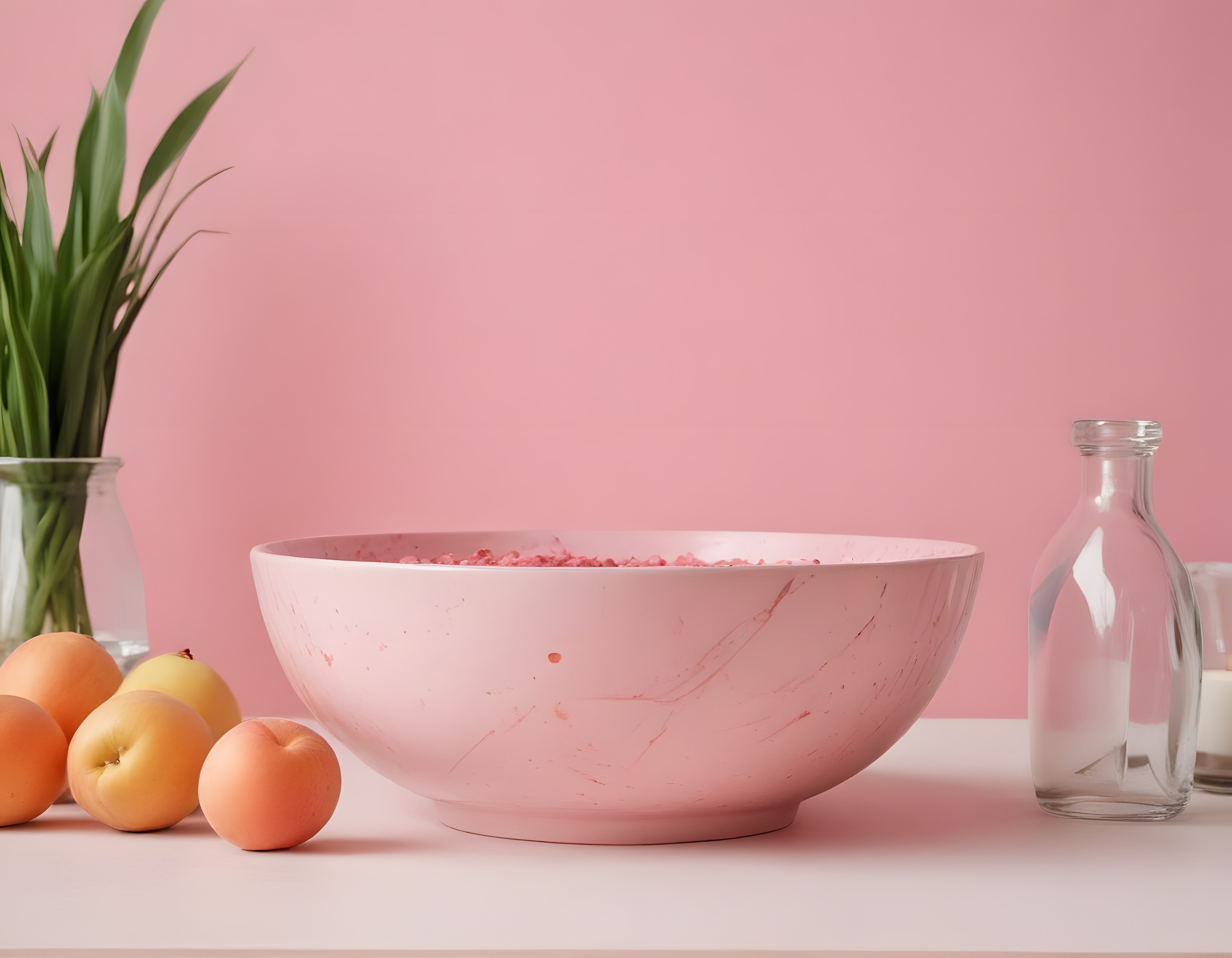 Pembe Fonlu Minimalist Stüdyo: Modern Dekoratif Kase ve Mutfak Aksesuarları
