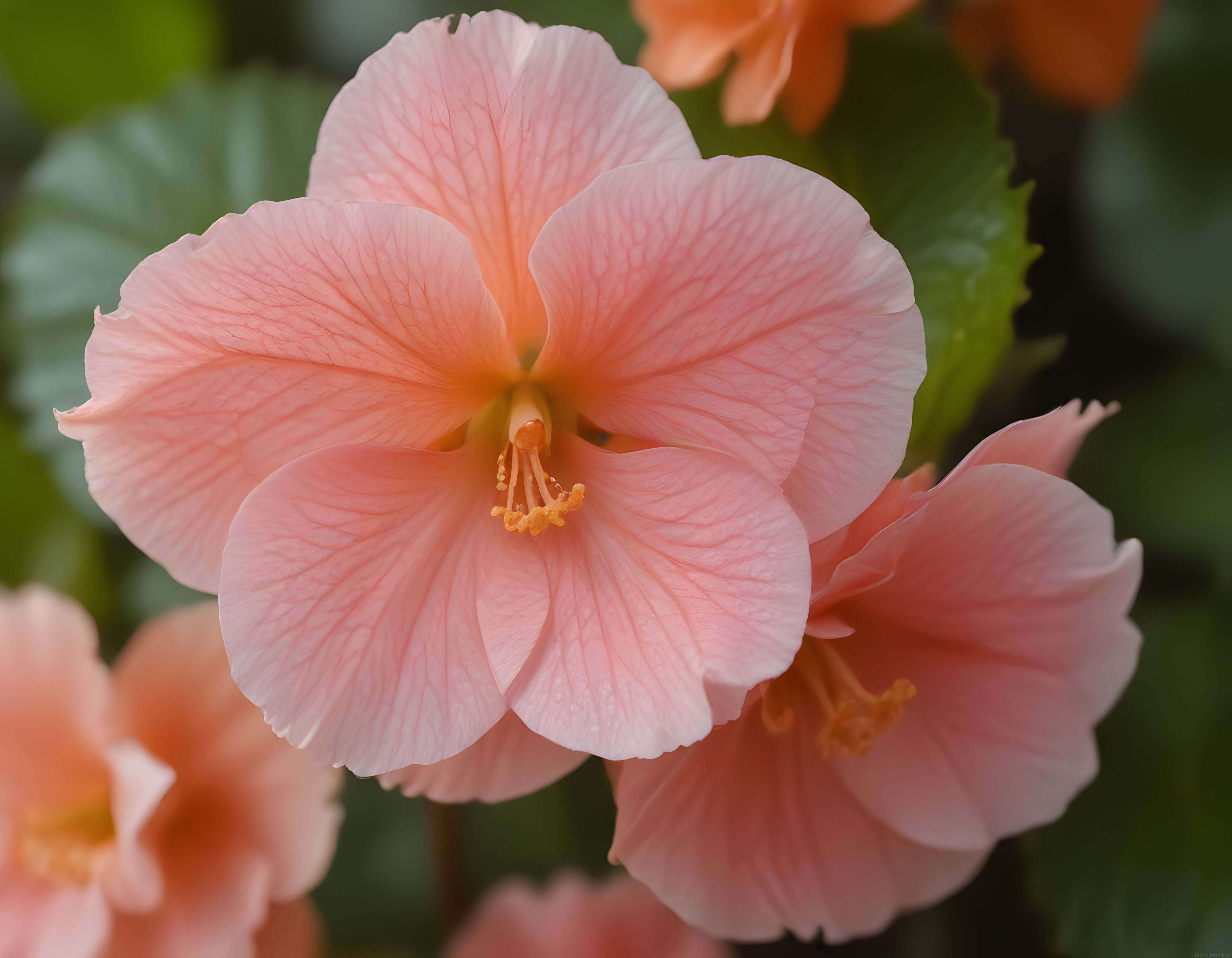Pembe Hibisküs Çiçeği Makro Çekim ve Baharın Yumuşak Tonları