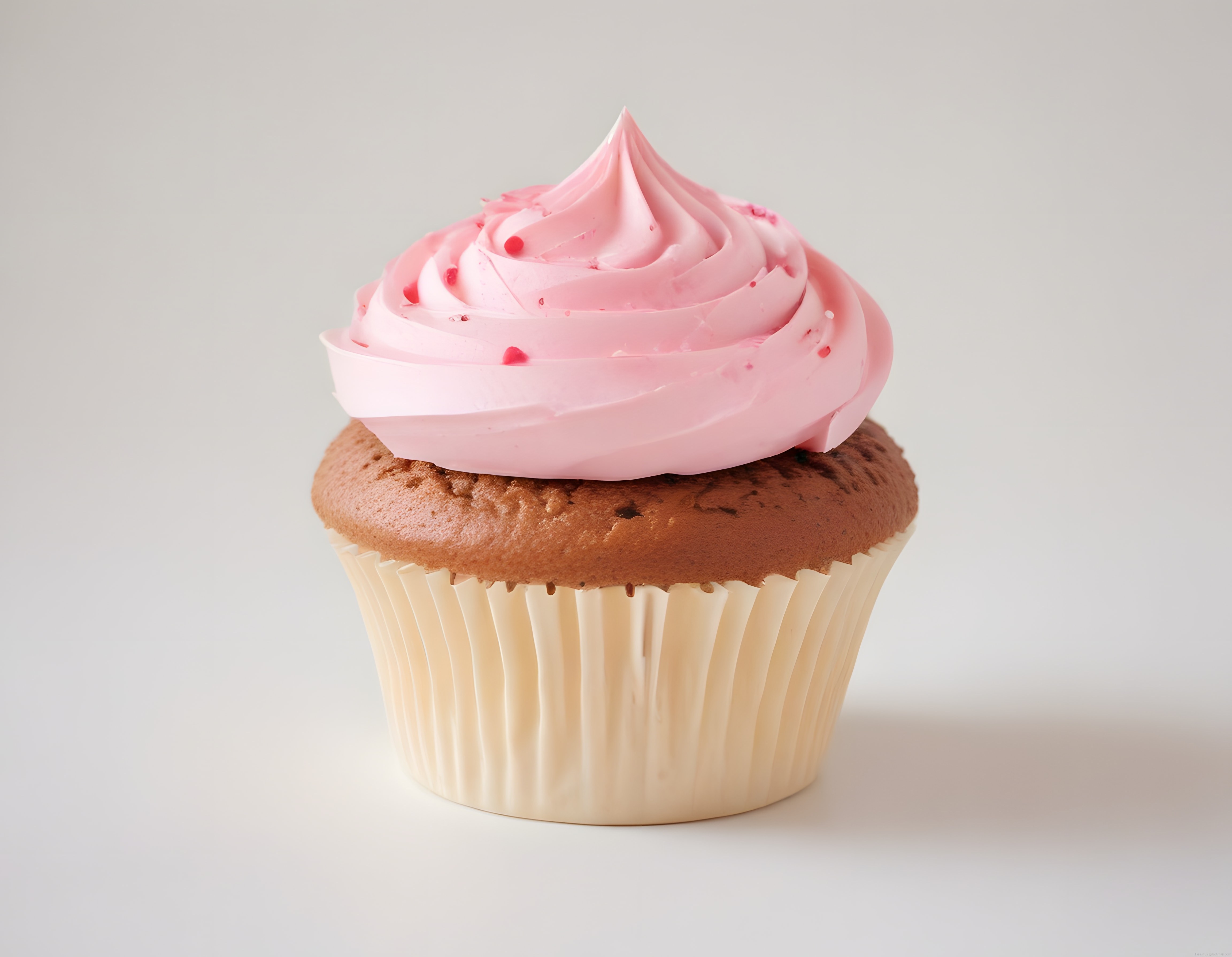 Pembe Kalpli Krema Süslemeli Ev Yapımı Çikolatalı Cupcake Görseli