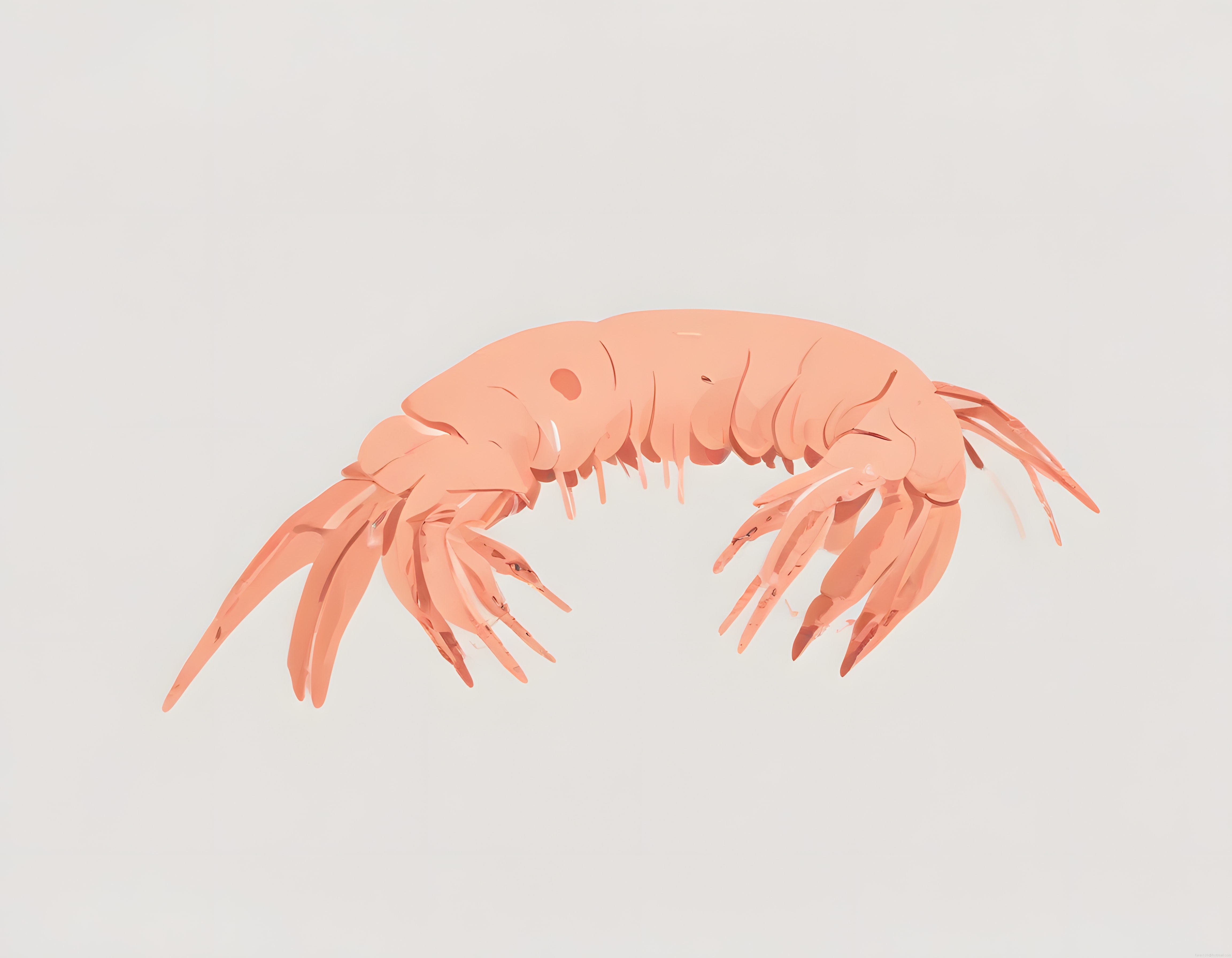 Pembe Karidesin Minimalist Dijital İllüstrasyonu ve Sanatsal Detayları