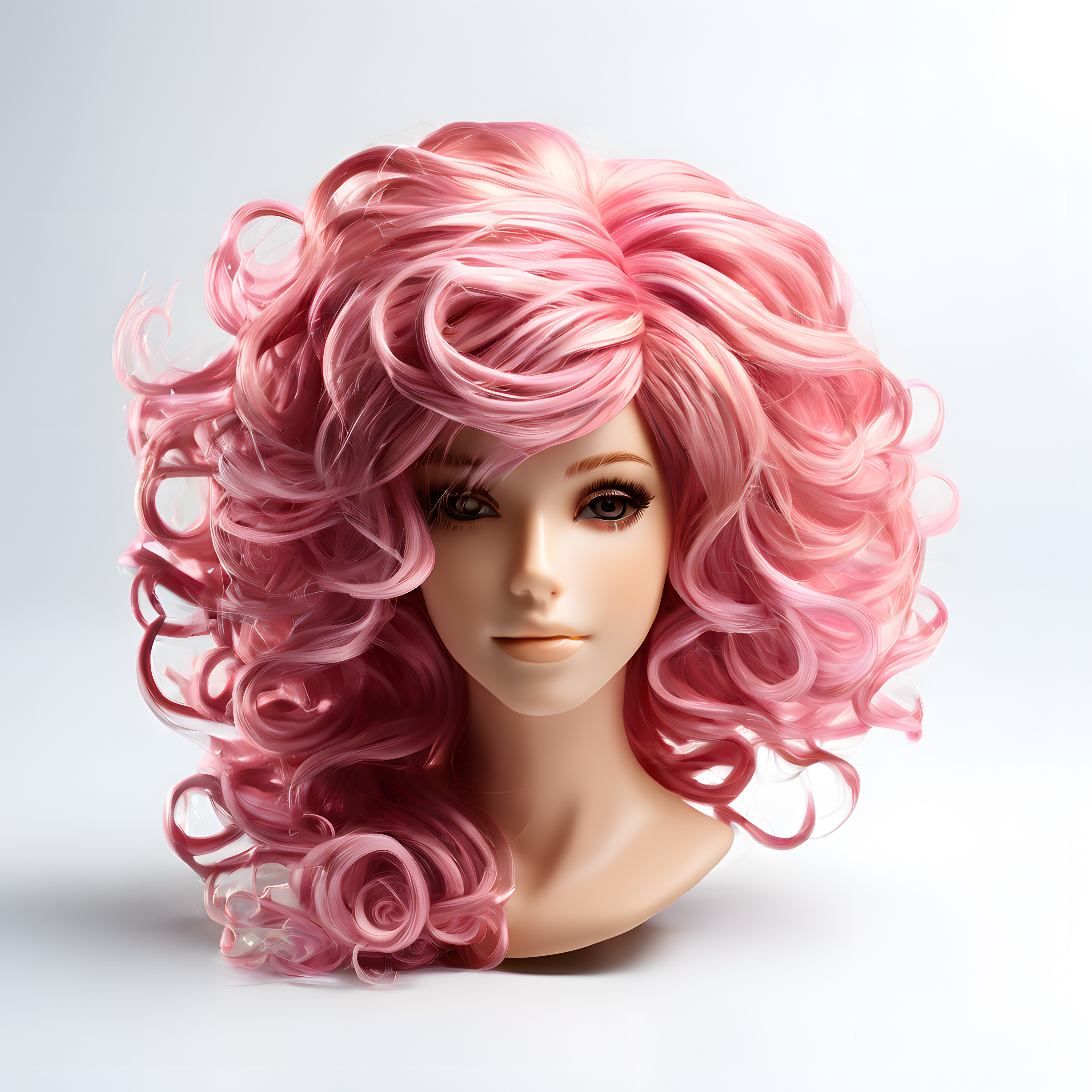 Pembe Kıvırcık Hacimli Saç Modeli: Pastel Tonlarda Işıltılı Peruk Trendleri