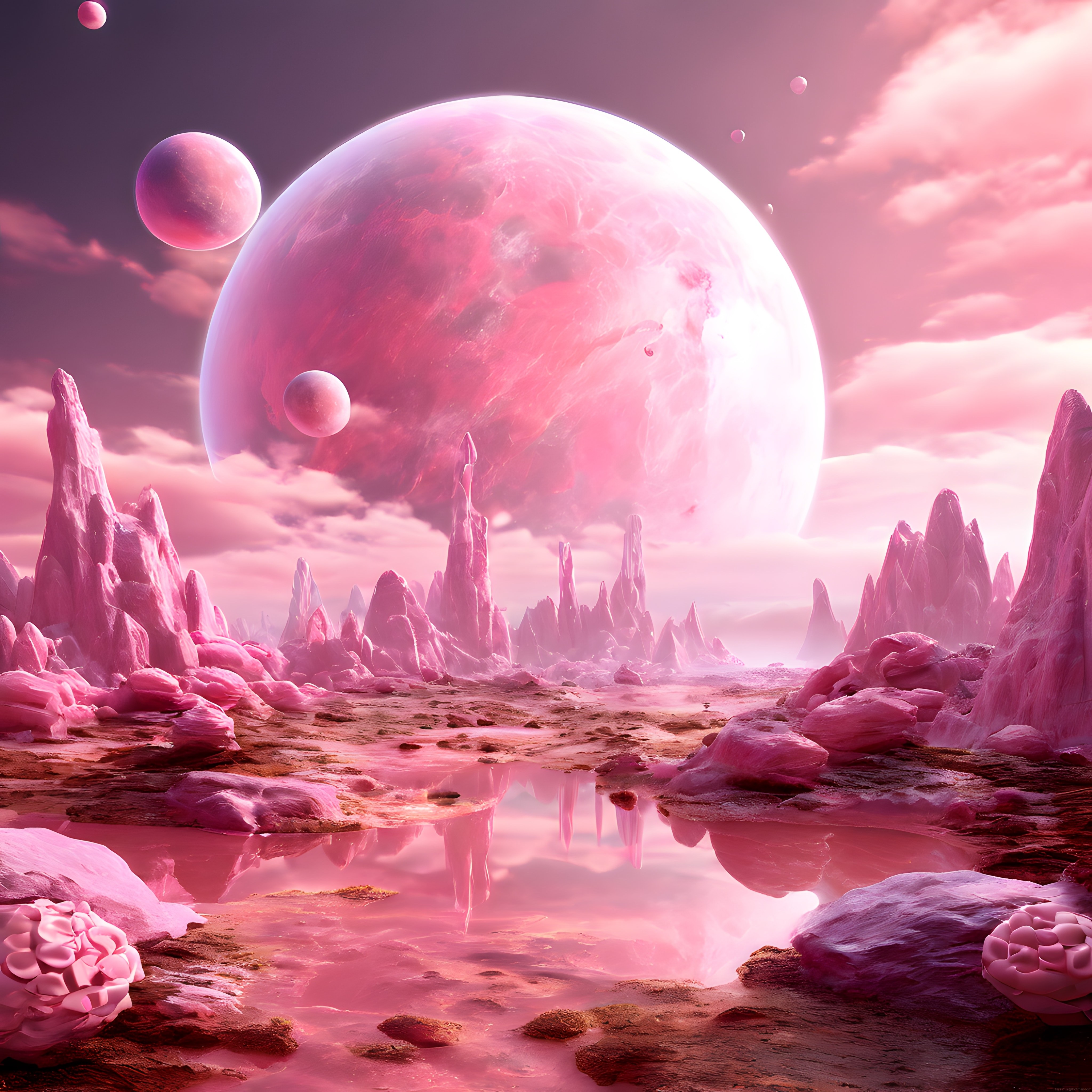 Pembe Kristal Vadiler ve Dev Gezegenin Büyüleyici Uzay Panoraması