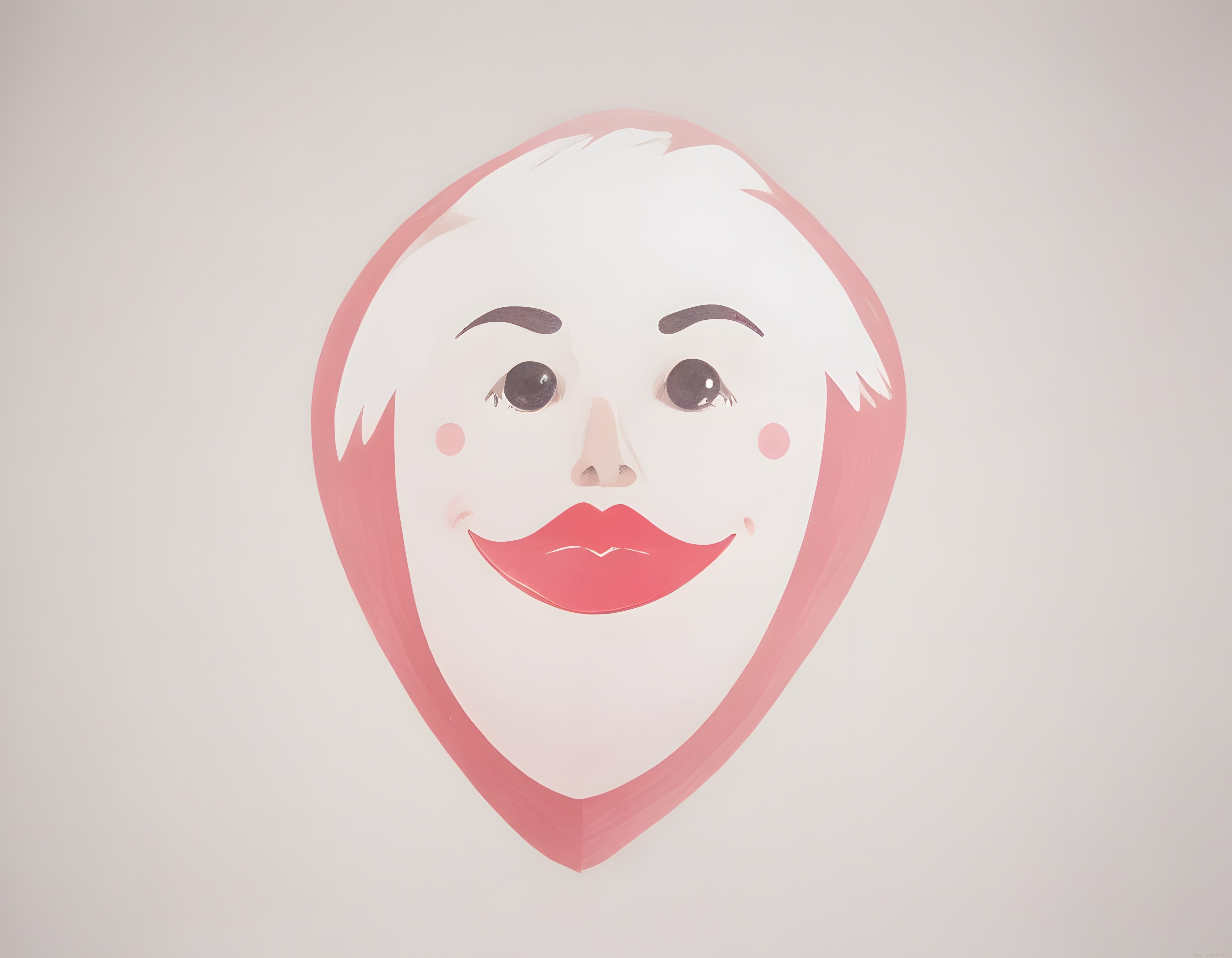 Pembe saçlı sevimli animasyon karakteri: minimalist duvar sanatı ve poster tasarımı