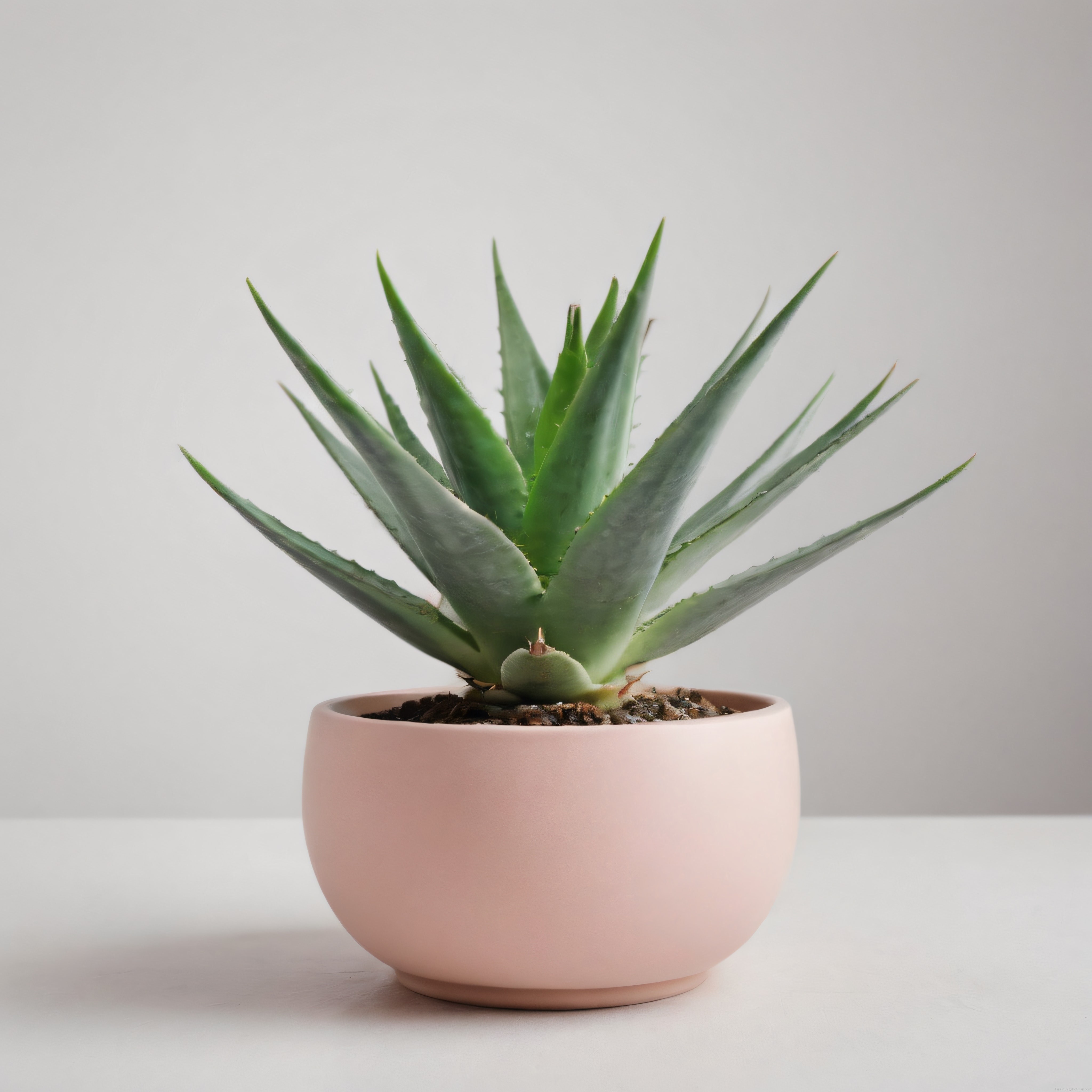 Pembe Saksıda Aloe Vera: Minimalist Mekanlar İçin Doğal Dekorasyon
