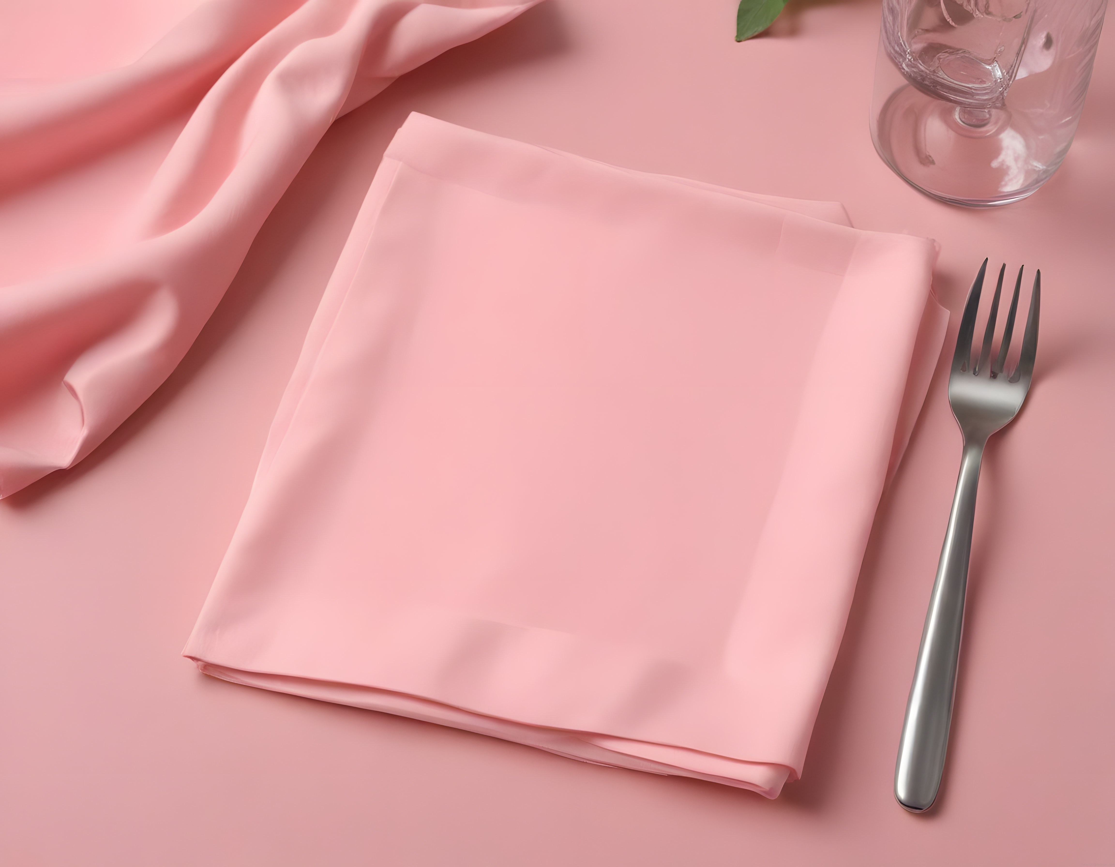 Pembe Sofra Düzeni: Şık Peçete ve Çatal ile Minimal Masa Hazırlığı
