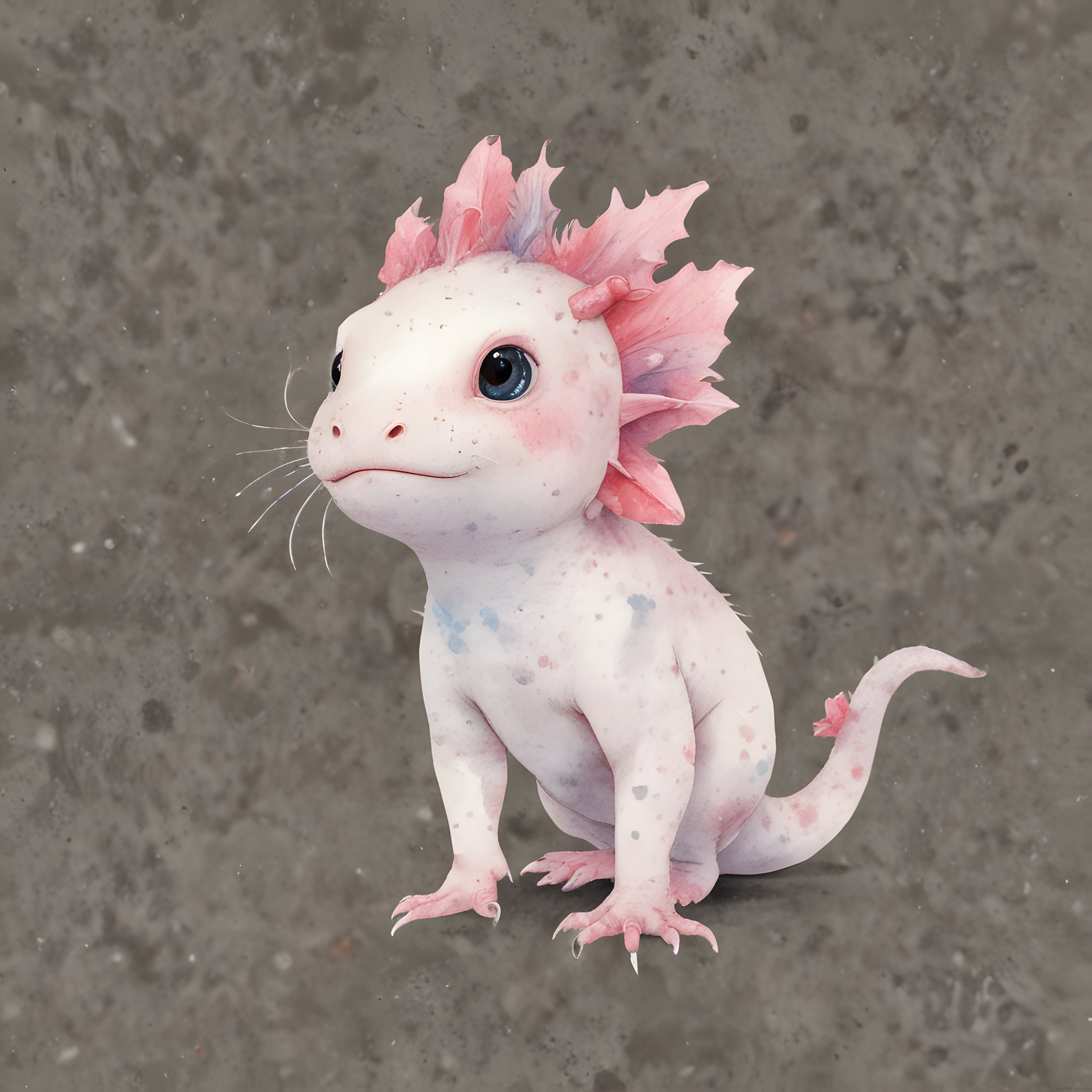 Pembe Solungaçlı Sevimli Fantastik Yaratık 3D Karakter Tasarımı