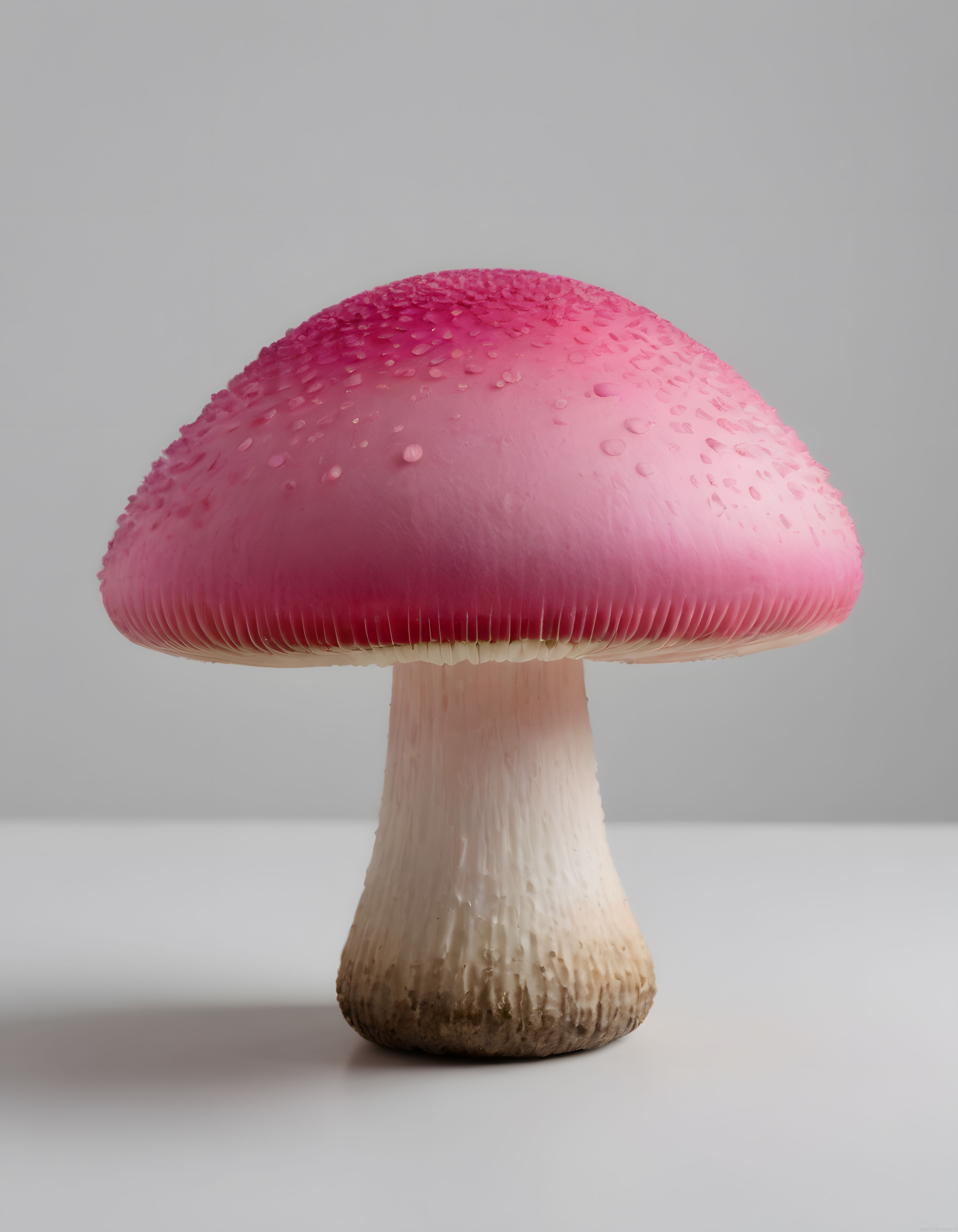 Pembe Su Damlacıklı Mantar Makro Fotoğrafı ve Beyaz Detaylı Doğa Görseli