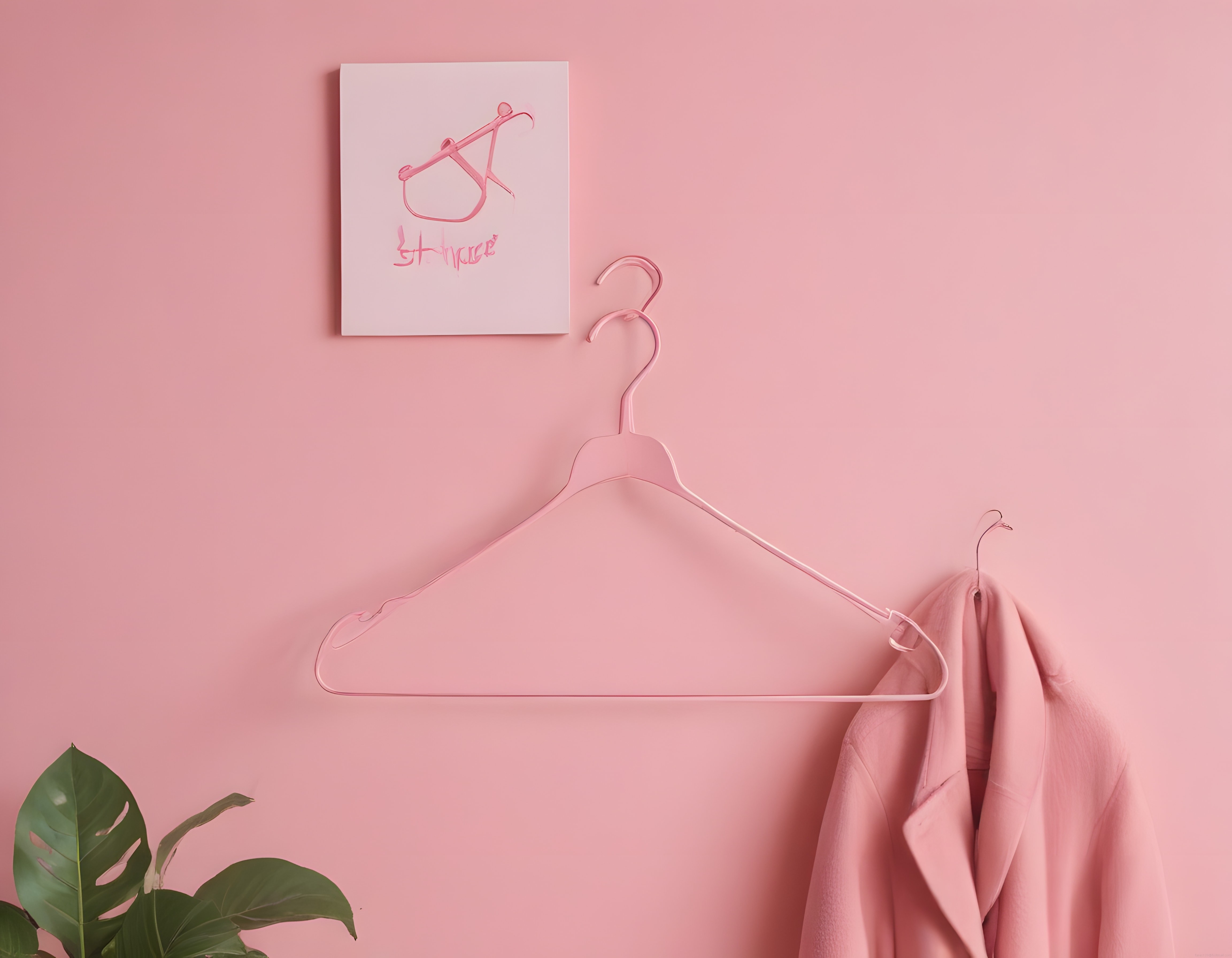 Pembe Tonlarında Minimalist Moda Stüdyosu: Askılı Ceket ve Estetik Detaylar