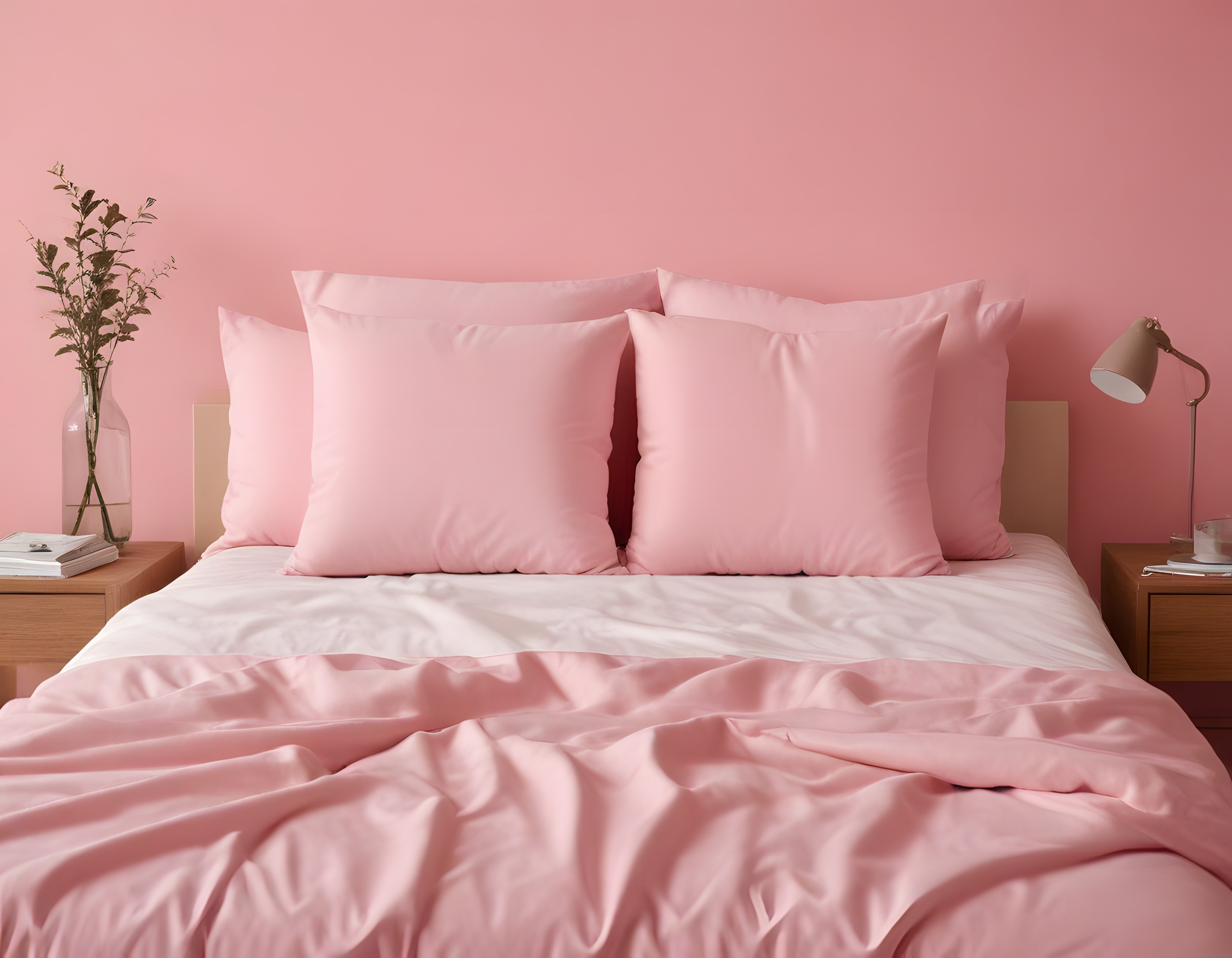 Pembe Tonlarında Sade ve Modern Yatak Odası Dekorasyonu Fikirleri