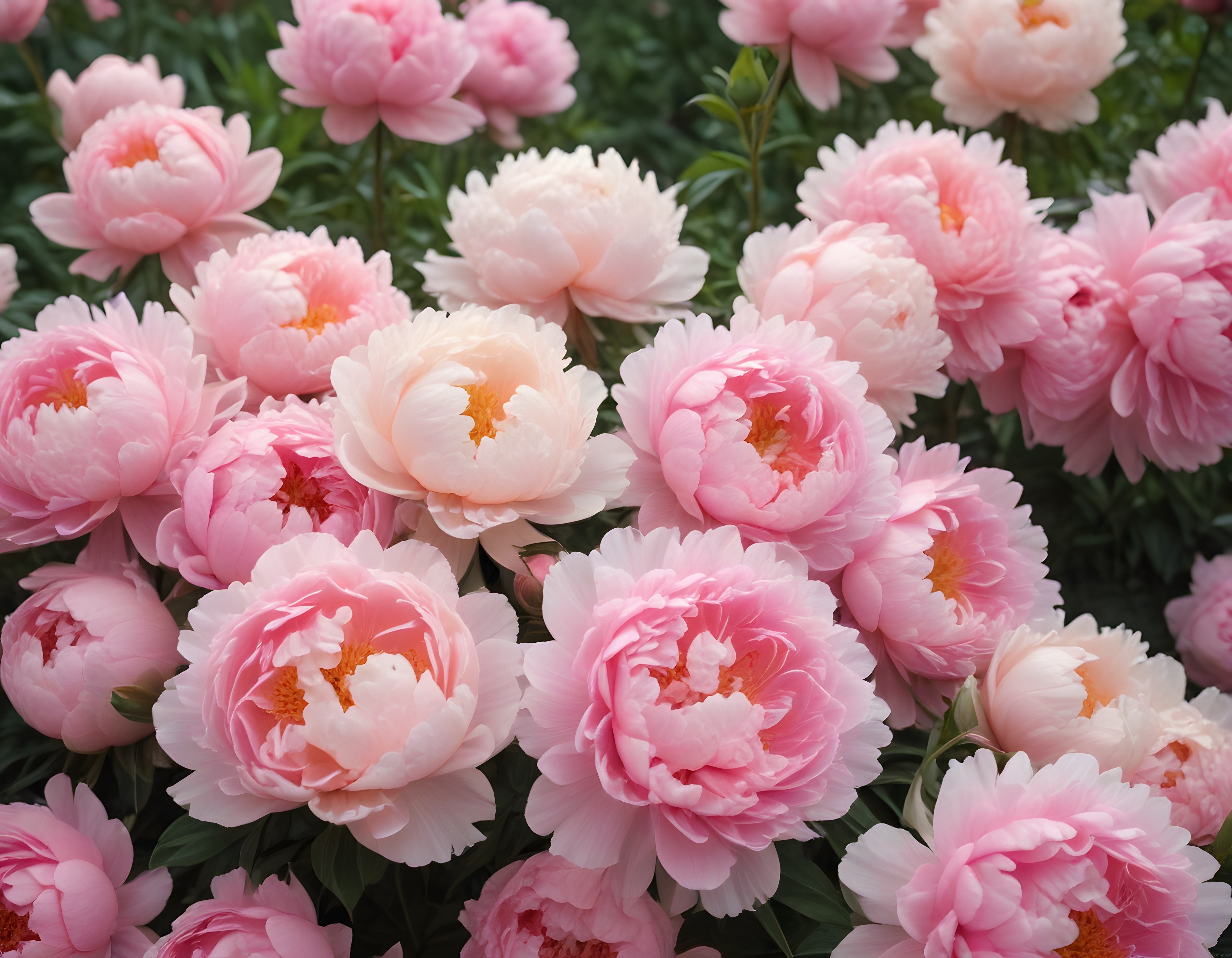 Pembe ve Beyaz Şakayıkların Yumuşak Tonlarda Romantik Yakın Çekim Bahar Portresi