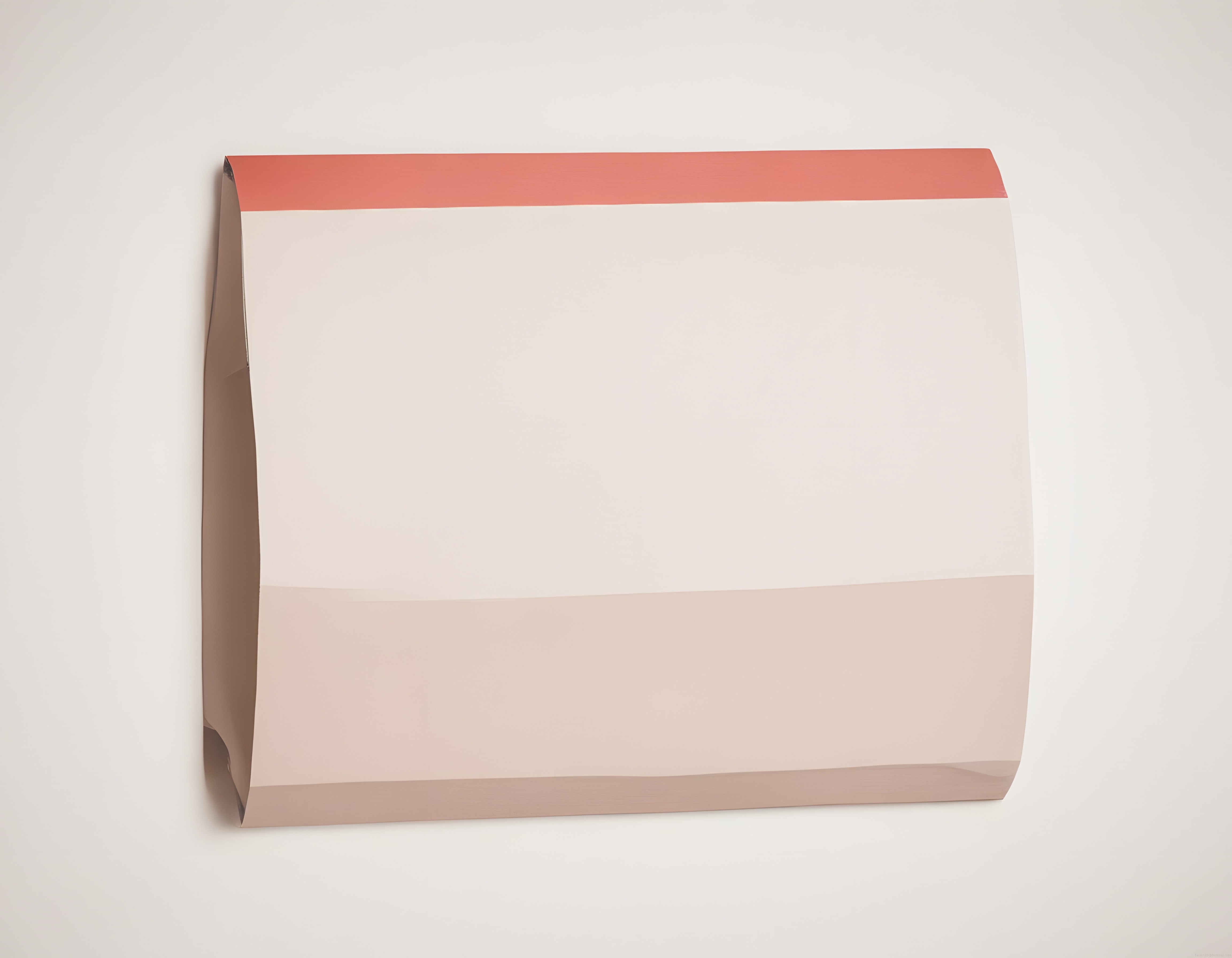 Pembe ve krem tonlarında minimalist kağıt ambalaj poşeti tasarımı