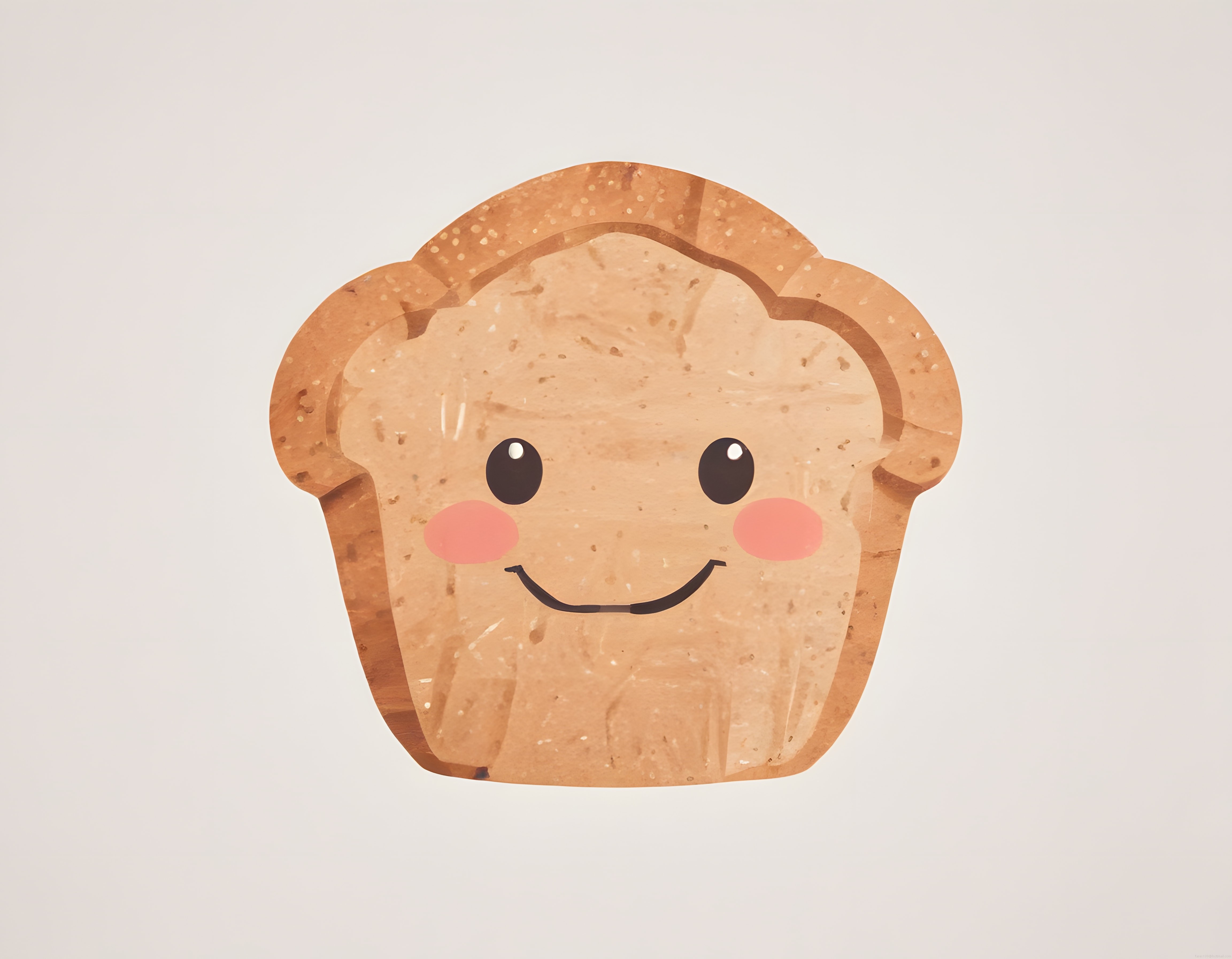 Pembe Yanaklı Sevimli Kawaii Muffin: Gülümseyen Tatlı Karakter Çizimi