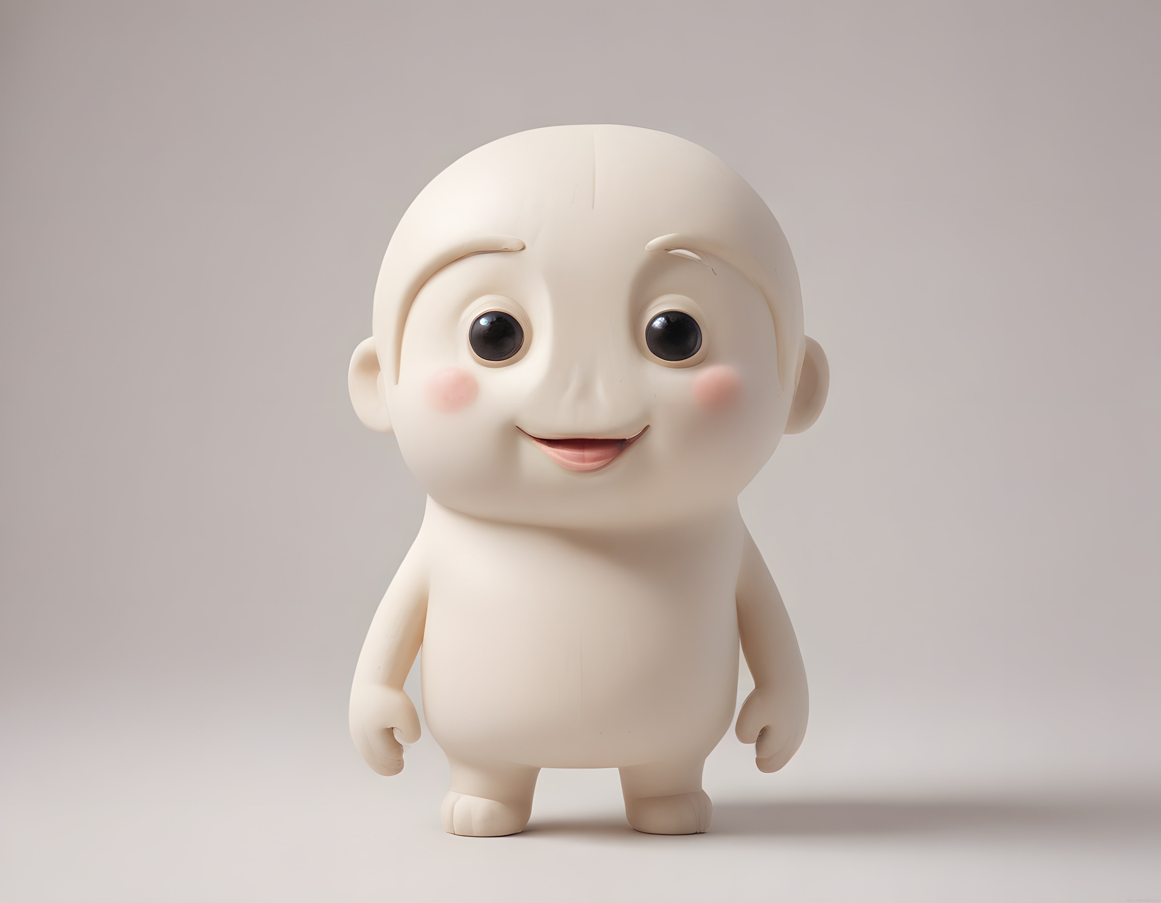 Pembe Yanaklı ve Gülümseyen 3D Karakter: Sevimli Bebek Figürü Tasarımı