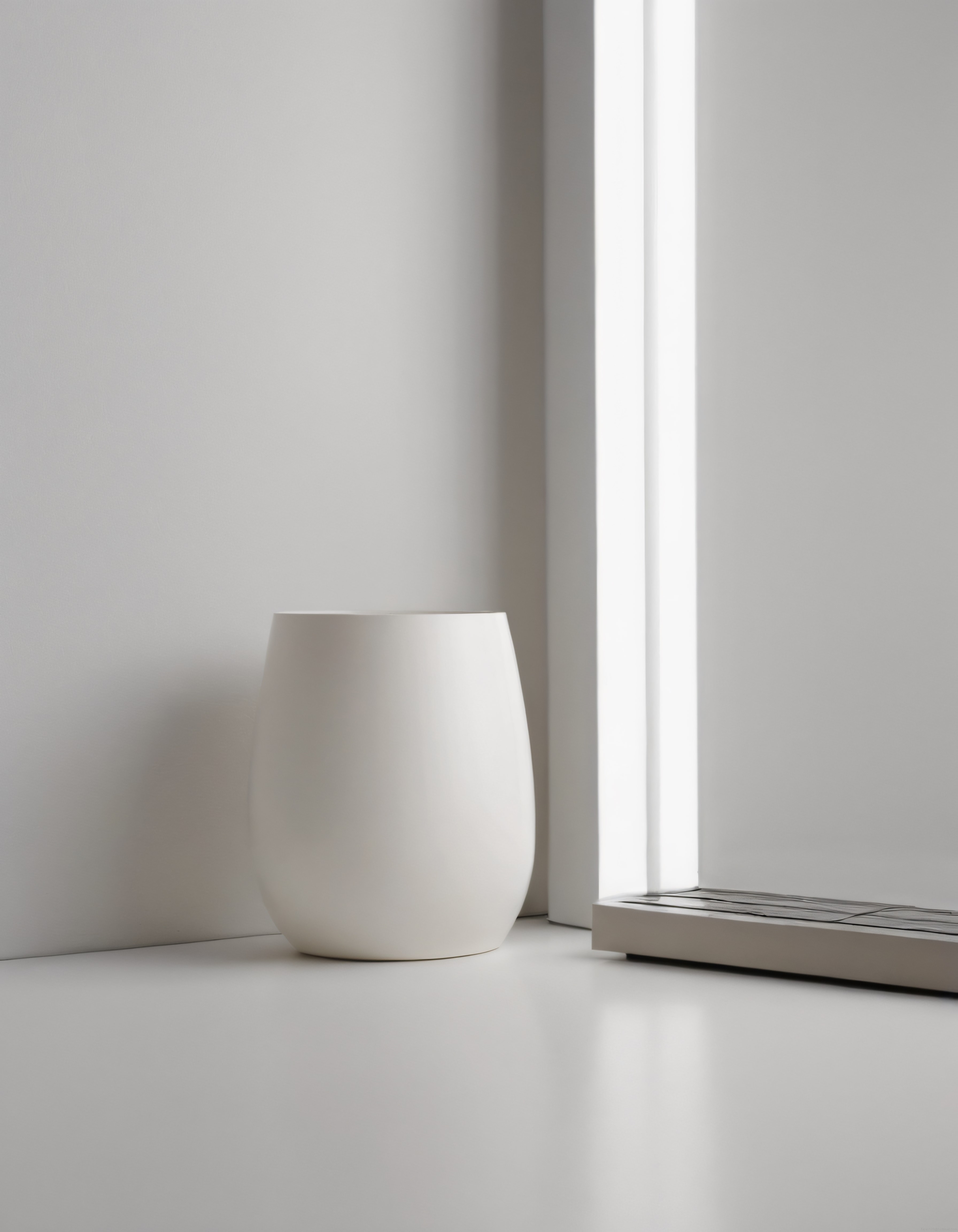 Pencereden Süzülen Işıkla Aydınlanan Minimalist Beyaz İç Mekan Dekorasyonu