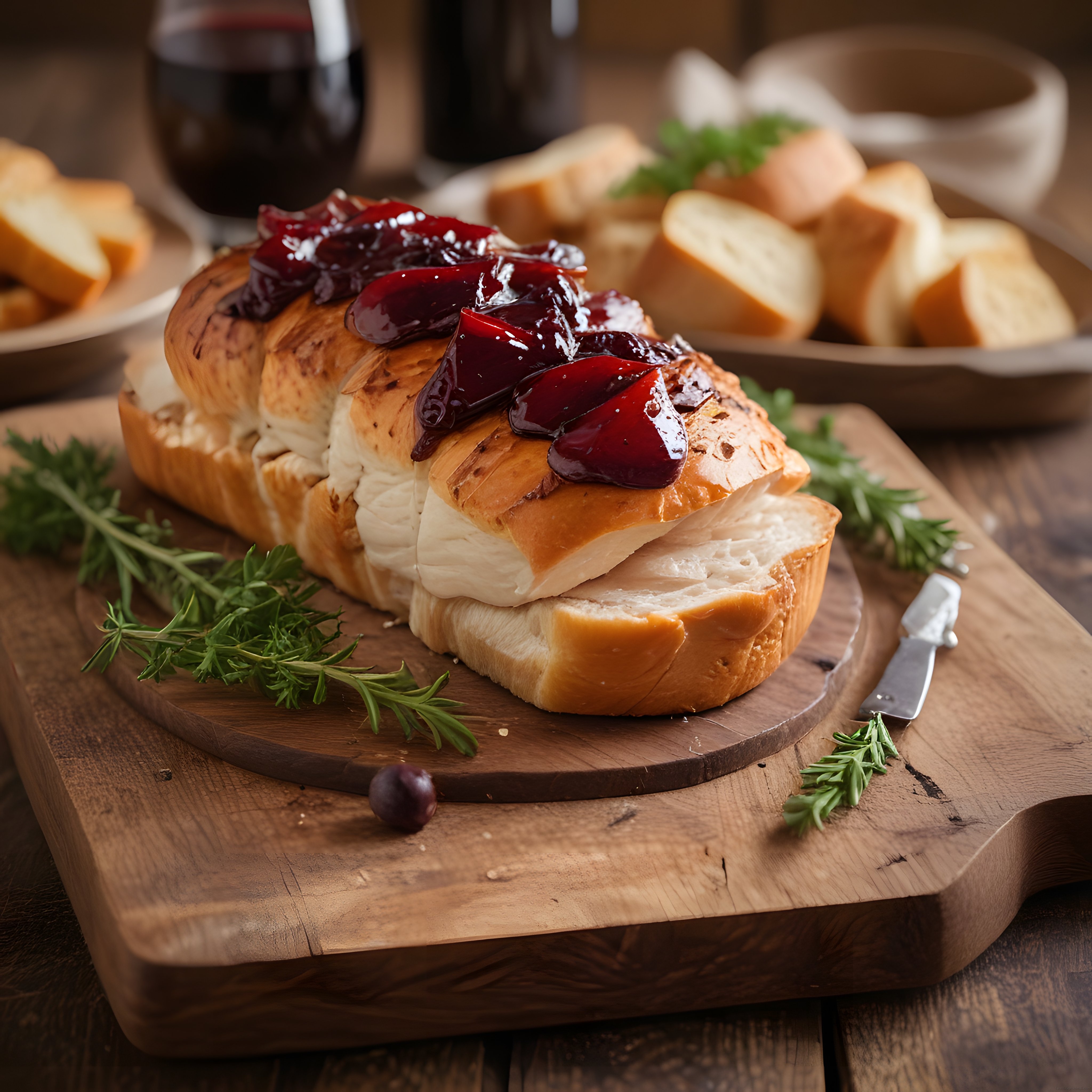 Peynir Dolgulu Milföy Börek ve Kırmızı Meyve Sosuyla Şık Sunum