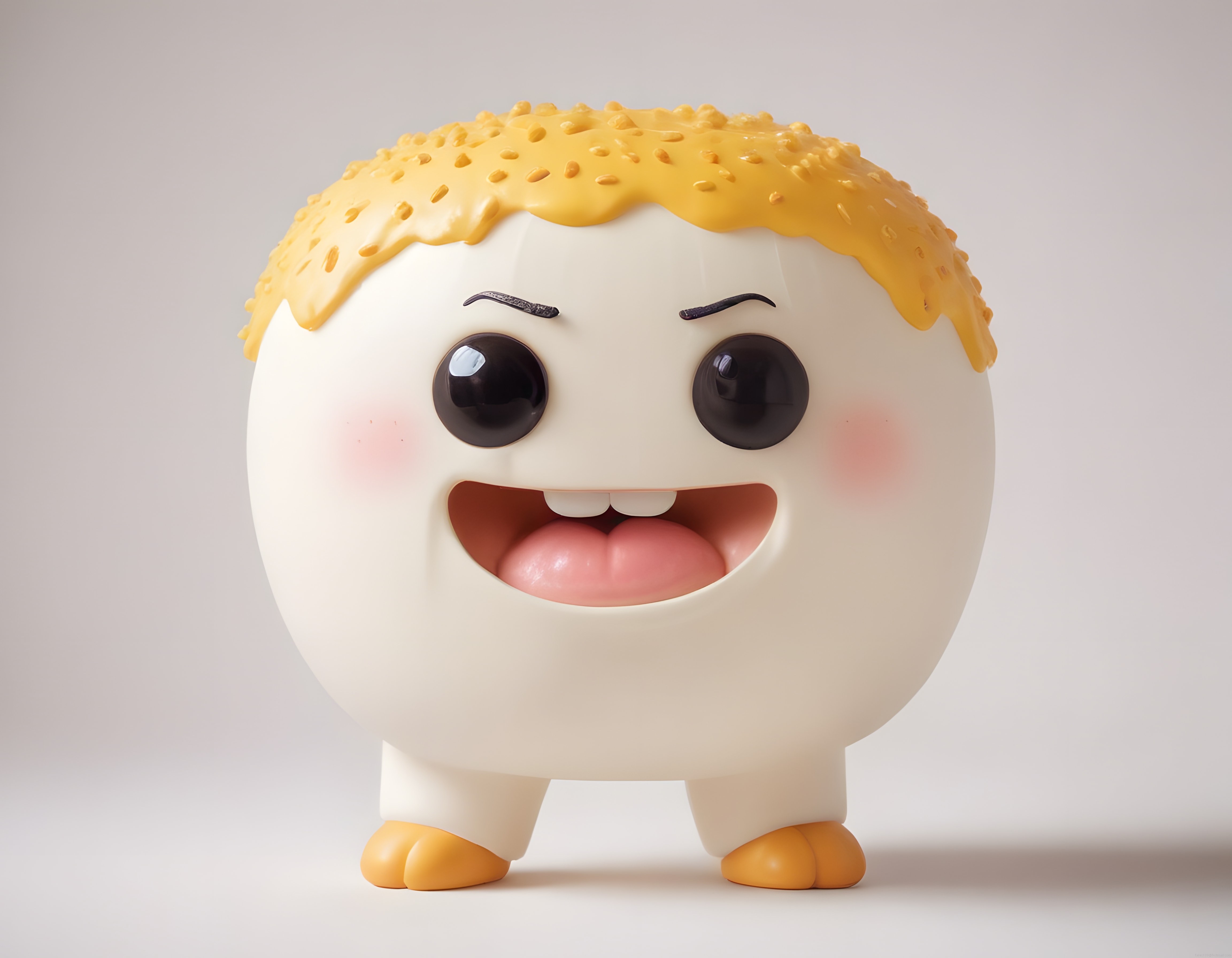 Peynirli Başlıklı Sevimli 3D Karakter: Eğlenceli Dijital Tasarım